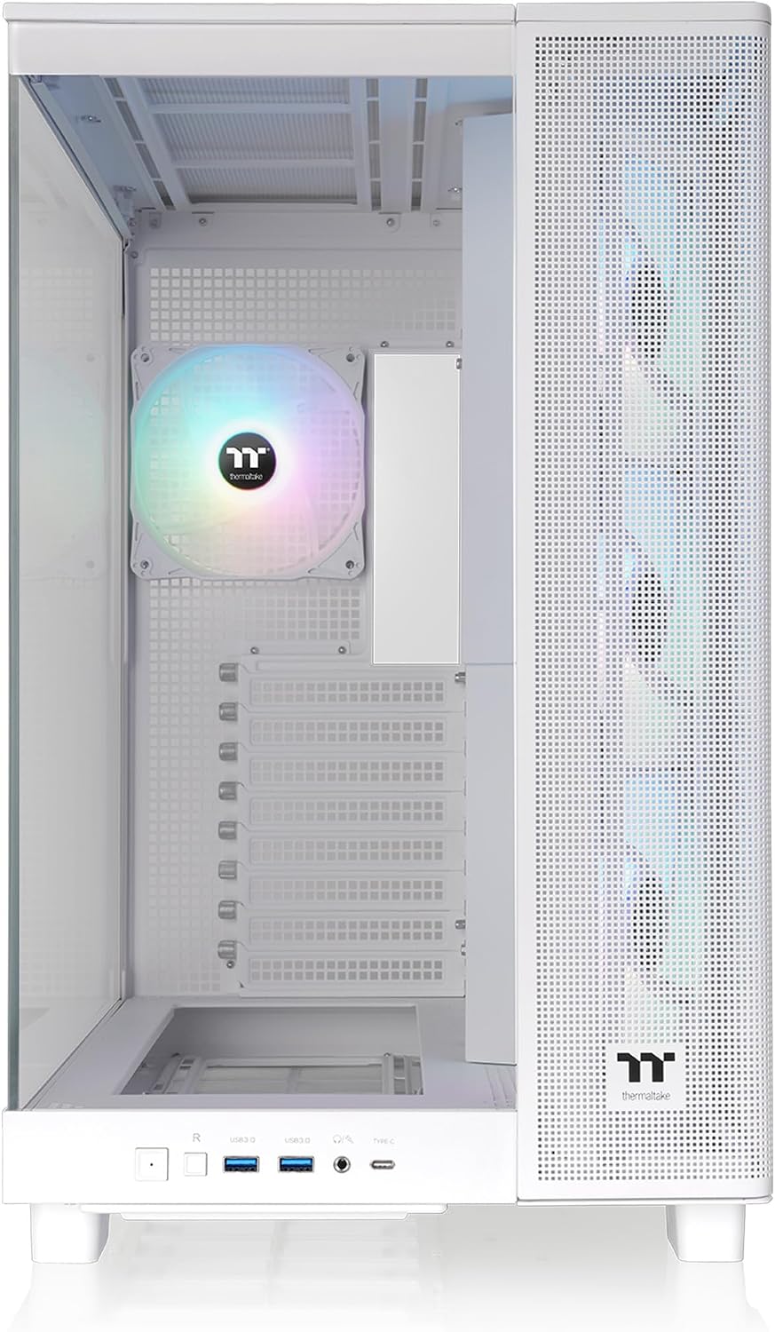 Thermaltake View 380 XL TG ARGB; 4x120mm ARGB Lite Fans Included; 360mm Radiator Support; 420mm GPU Clearance; Hidden Connector Support; Dual Chamber; Snow; CA-11E-00M6WN-00