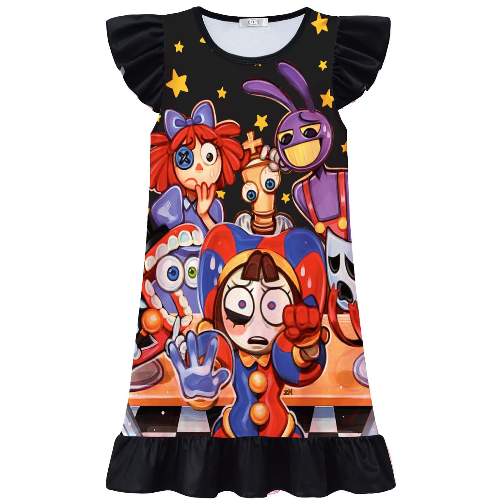 Amazing Circus Dress for Girls Pomni Dress Pomni Costume Circus Character Prints Dresses Joker Adventure Cartoon Anime Fancy Dress Outfit for Halloween Carnival Parties Festival Comedy Events