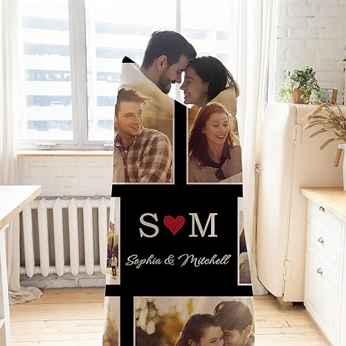 Miniatura 5 de Mantas personalizadas con fotos, mantas personalizadas de San Valentín para parejas, manta de aniversario personalizada con fotos, regalo de
