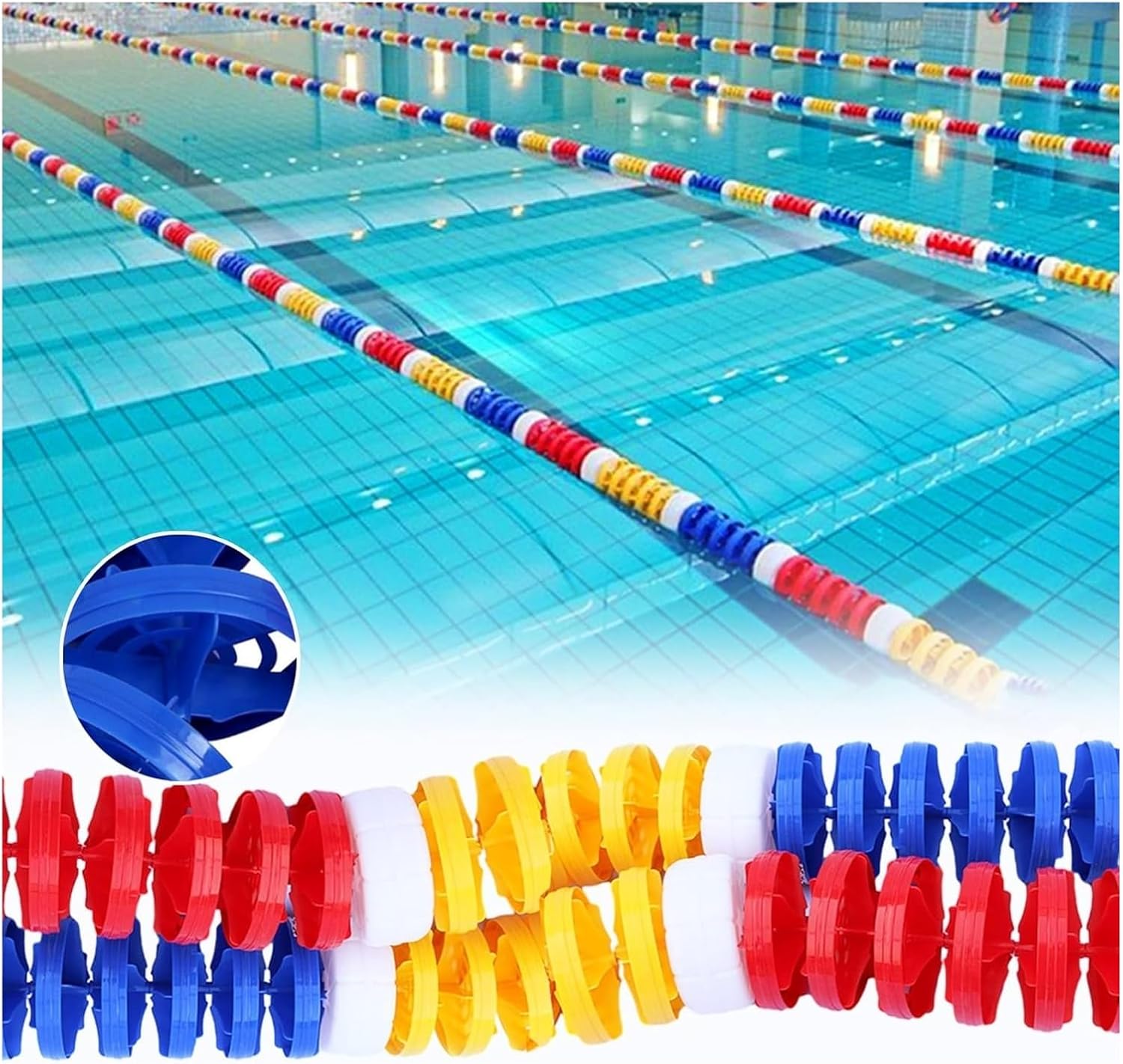 Pool Buoy,Pool Divider Rope Float, Floating Pool Safety Rope Warning Float Line, Lane Divider, Equipment to Divide Swim Race Lanes