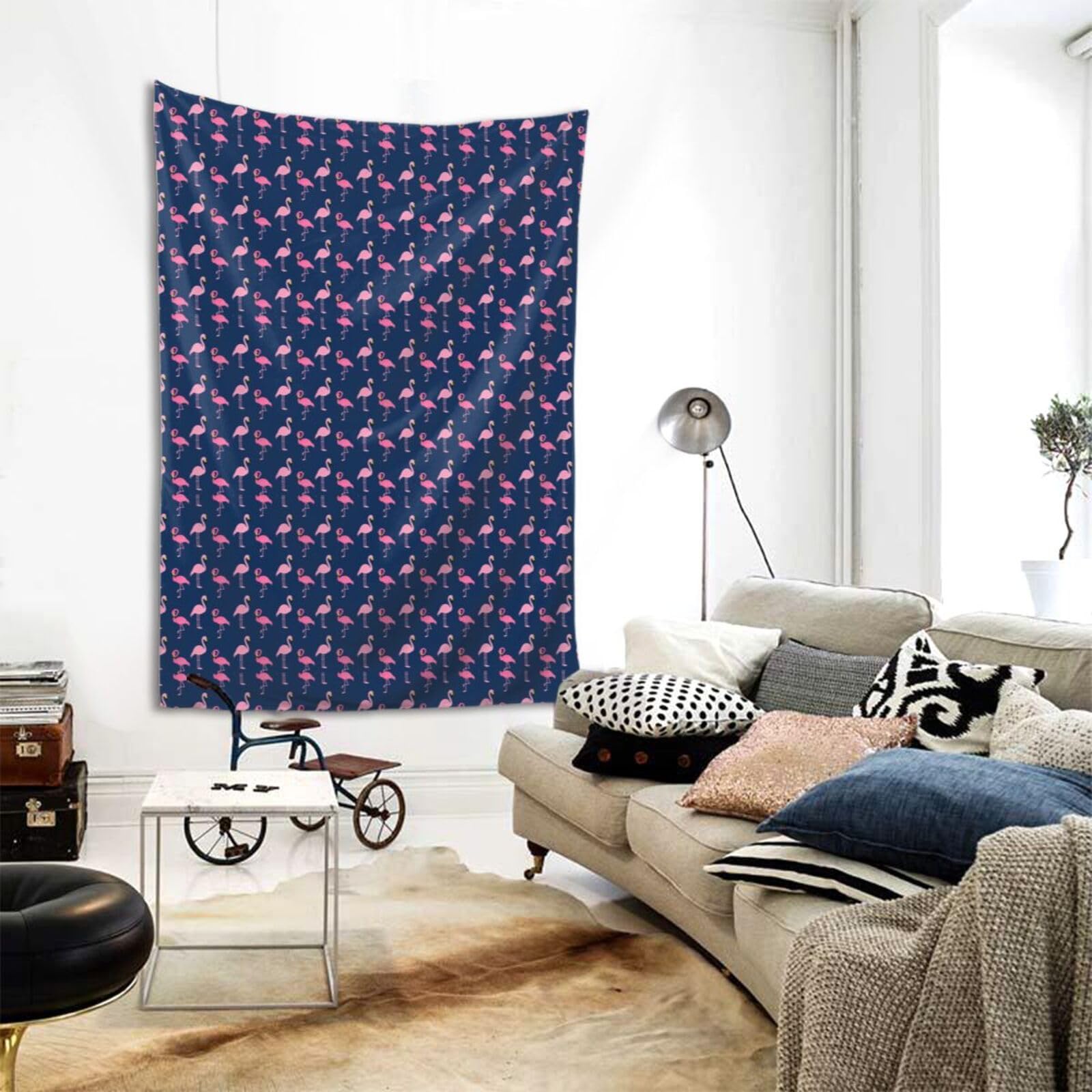 Amazon.com: DAFYBYPC Pink Flamingos Navy Blue Wall Tapestry 60 x