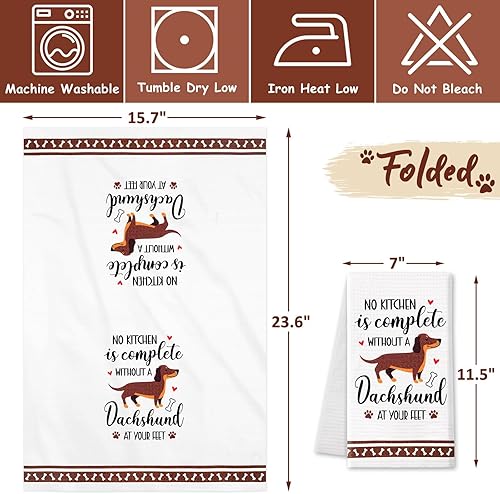 Miniatura 2 de Vansolinne Dachshund - Toallas de cocina para perro, 4 piezas, para decoración de cocina del hogar, idea de regalo para perros, mamá, amantes de los