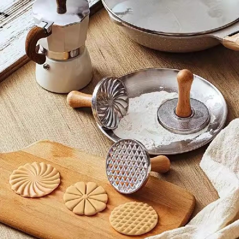 Tampons à Biscuits Géométriques en Fonte Lourde, Lot de 3