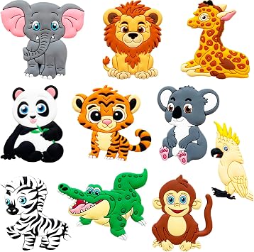 Fridge Magnets for Toddlers Wild Animal - Refrigerator Magnets for Kids - Large Cute Soft Full Back Magnetic Animals for Fridge - Toddler Magnets for Refrigerator - Rubber Big Size Kid Magnet Toys