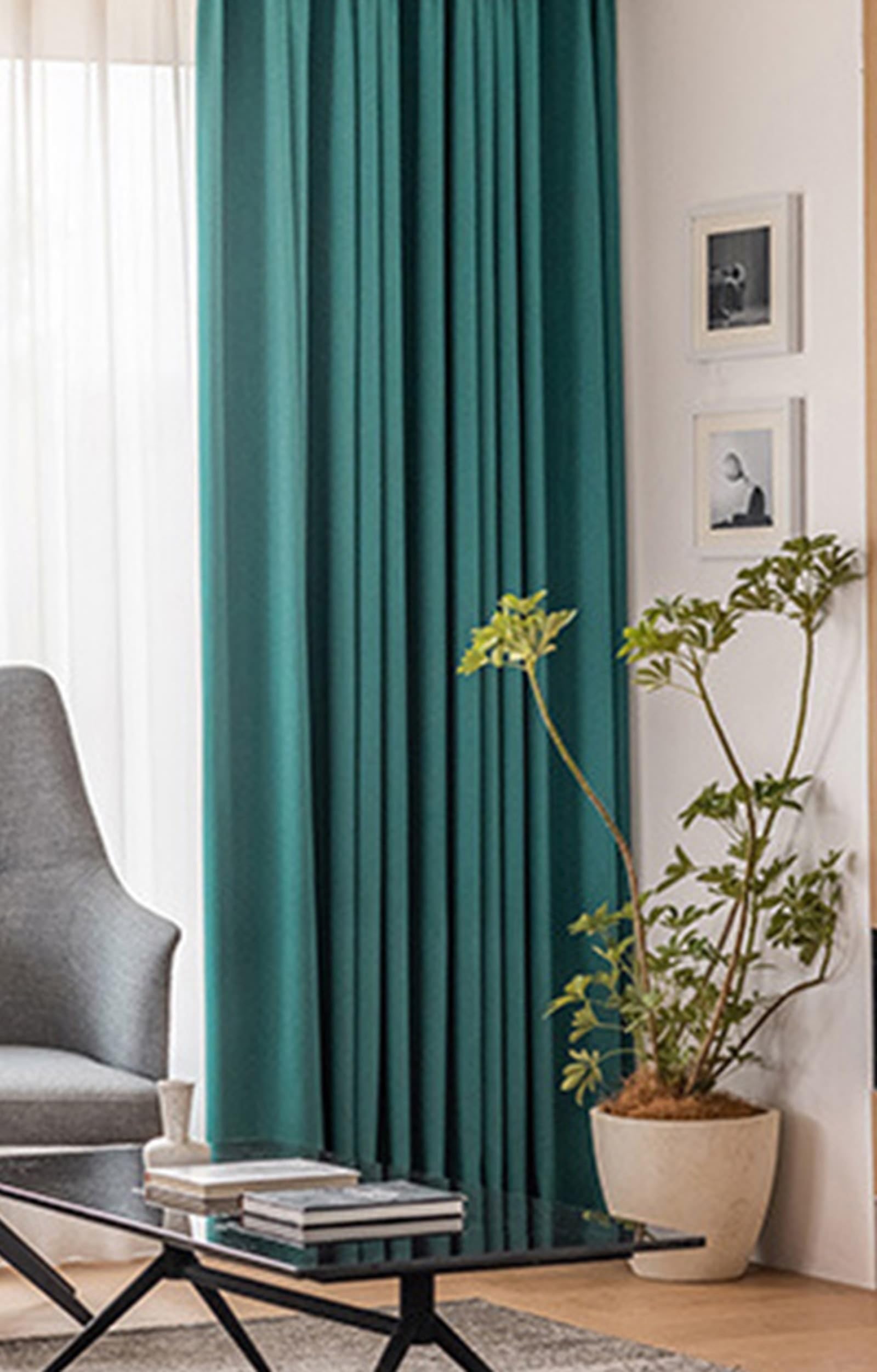 Wycian Vorhang Bett Fenster Abdunkeln Grün 2 Er Chenille Streifen Volltonfarbe H160 X B102Cm für Schlafzimmer
