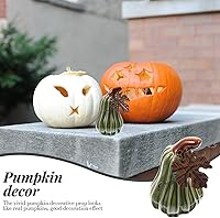 Vista 8 de FAVOMOTO Calabazas de cerámica, calabazas artificiales, decoración del hogar, regalo para decoración de mesa de otoño, calabaza falsa artificial