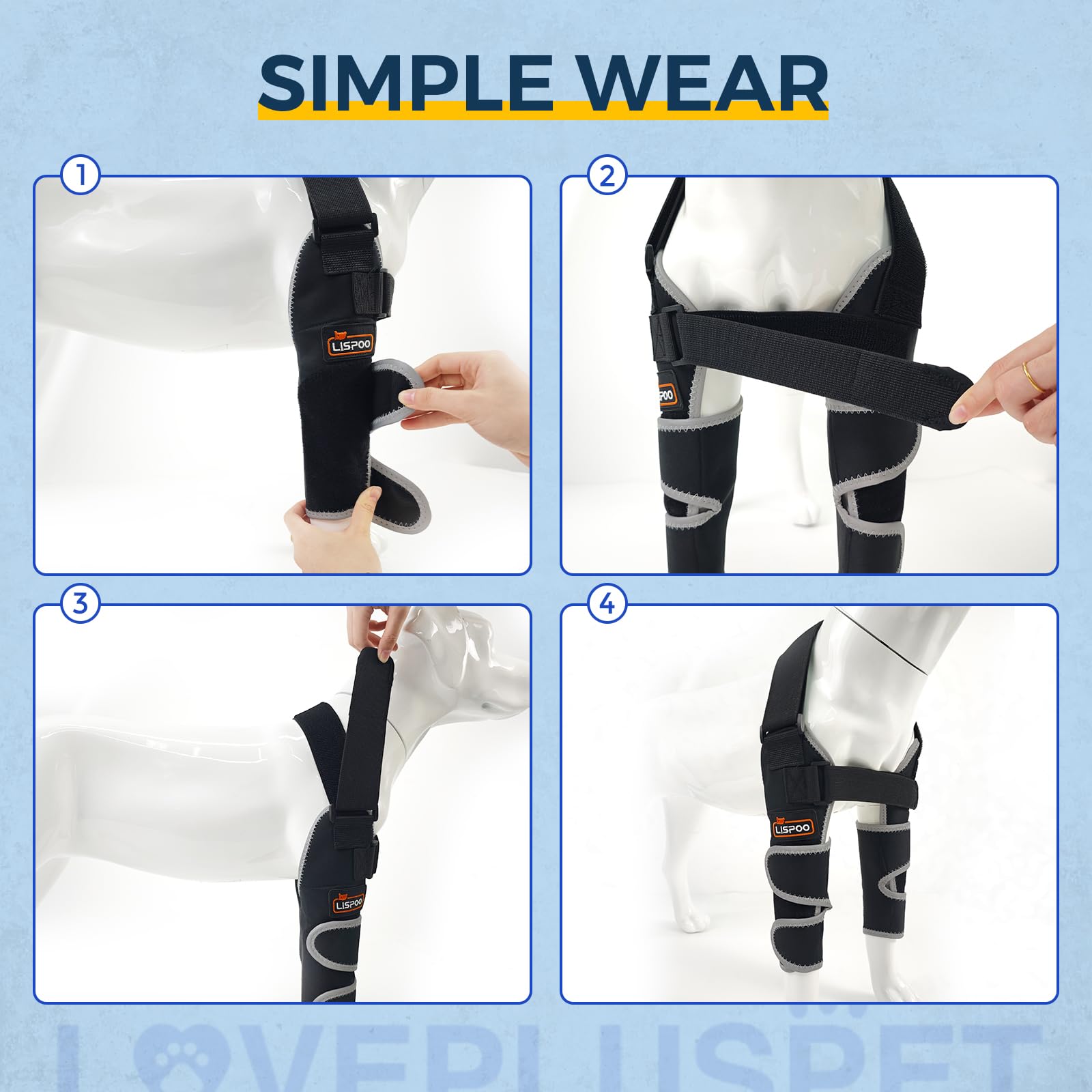 LISPOO Dog Elbow Brace for Shoulder & Front Leg, Canine Elbow Wrap for Shoulder Dislocation Pressure Sores - Image 4