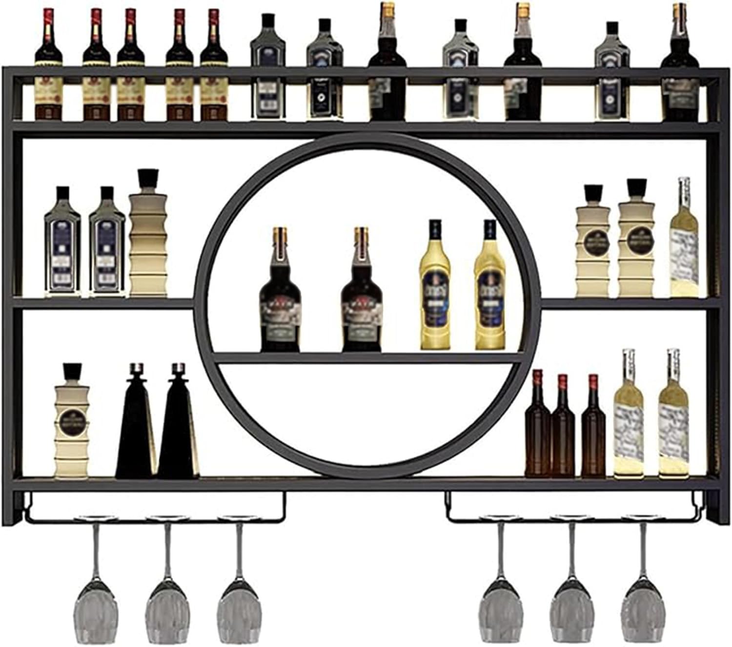 Bar à vin mural doré de luxe 100cm pour suspendre vos verres avec élégance