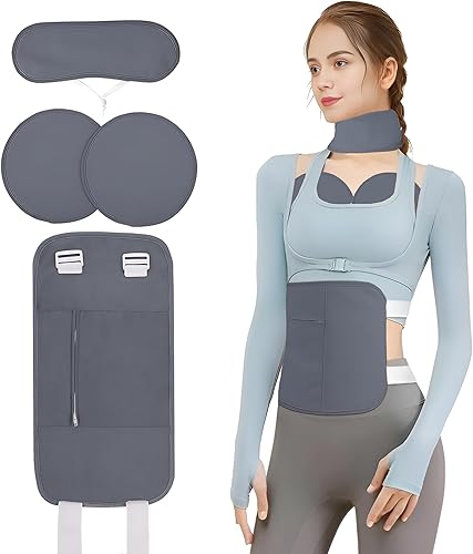 Miniatura 8 de Paquete de aceite de ricino de algodón orgánico, 4 piezas ajustables y reutilizables, juego de parches de aceite de ricino anti fugas para tiroides,