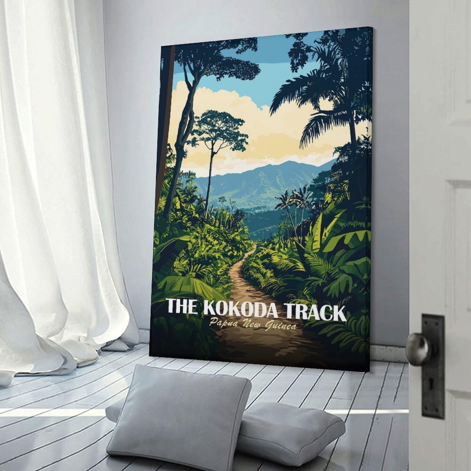Junmoney The Kokoda Track, Papua New Guinea Canvas Art Print 20x30inch(50x75cm), for Art Walls, Layered Displays Or Homes, Decorative Artwork with Flexible Styling