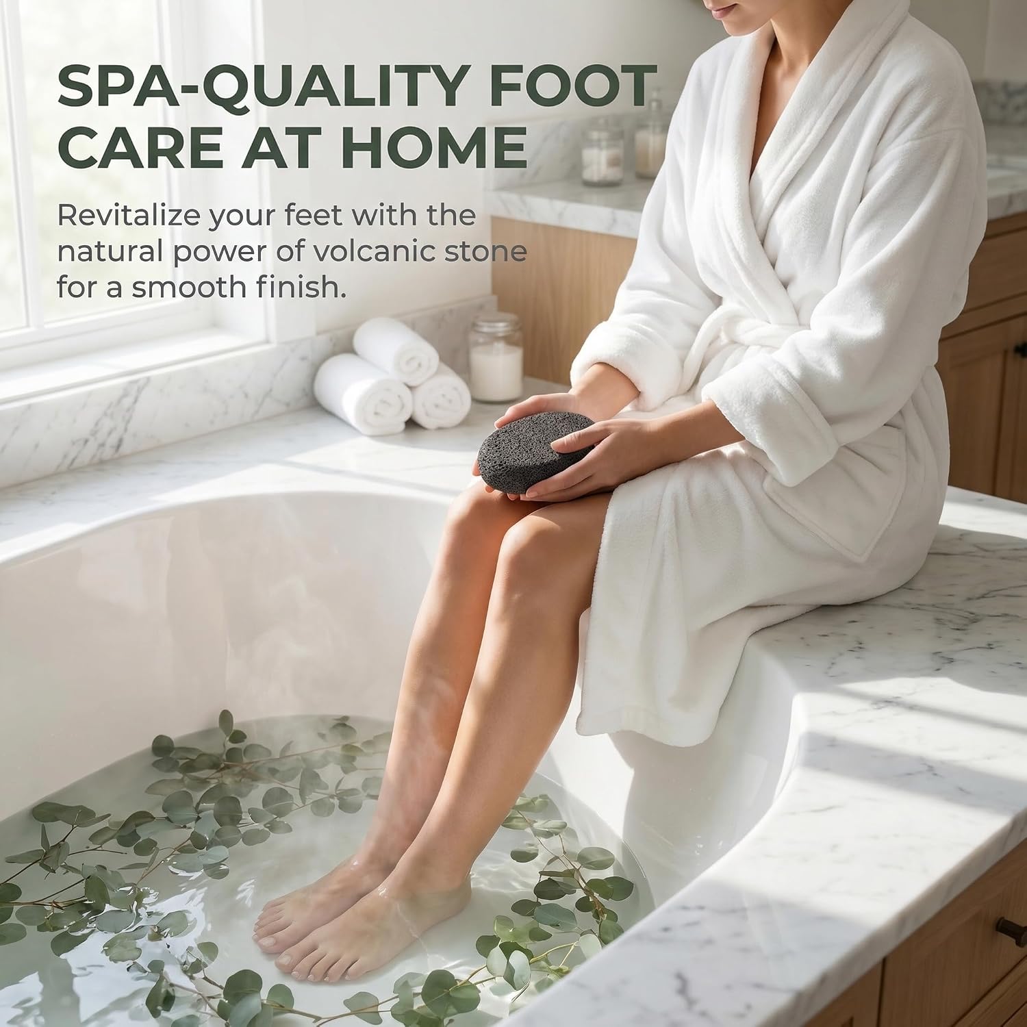 JINTONE Pumice Stone for Feet, Exfoliating Foot Scrubber for Dead Skin, Callus Remover for Wet & Dry Use, Suitable for Home & Salon