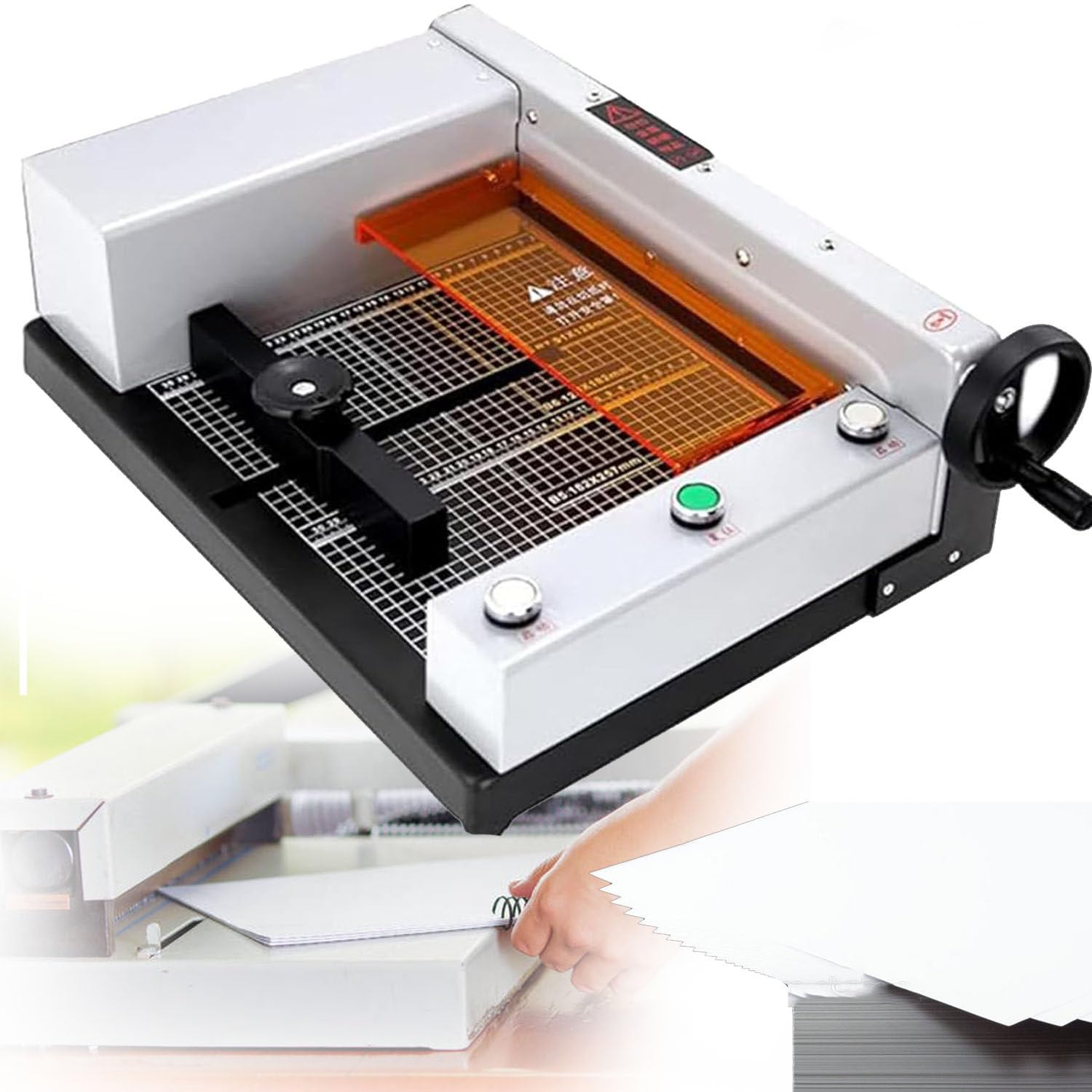 TIANQIHAO Electric Paper Cutter, Automatic Desktop Paper Cutter, Cutting Width 0-300Mm, With Gridlines, Cutting Thickness 40Mm, For Cardstock Cards Leather, Office Home School