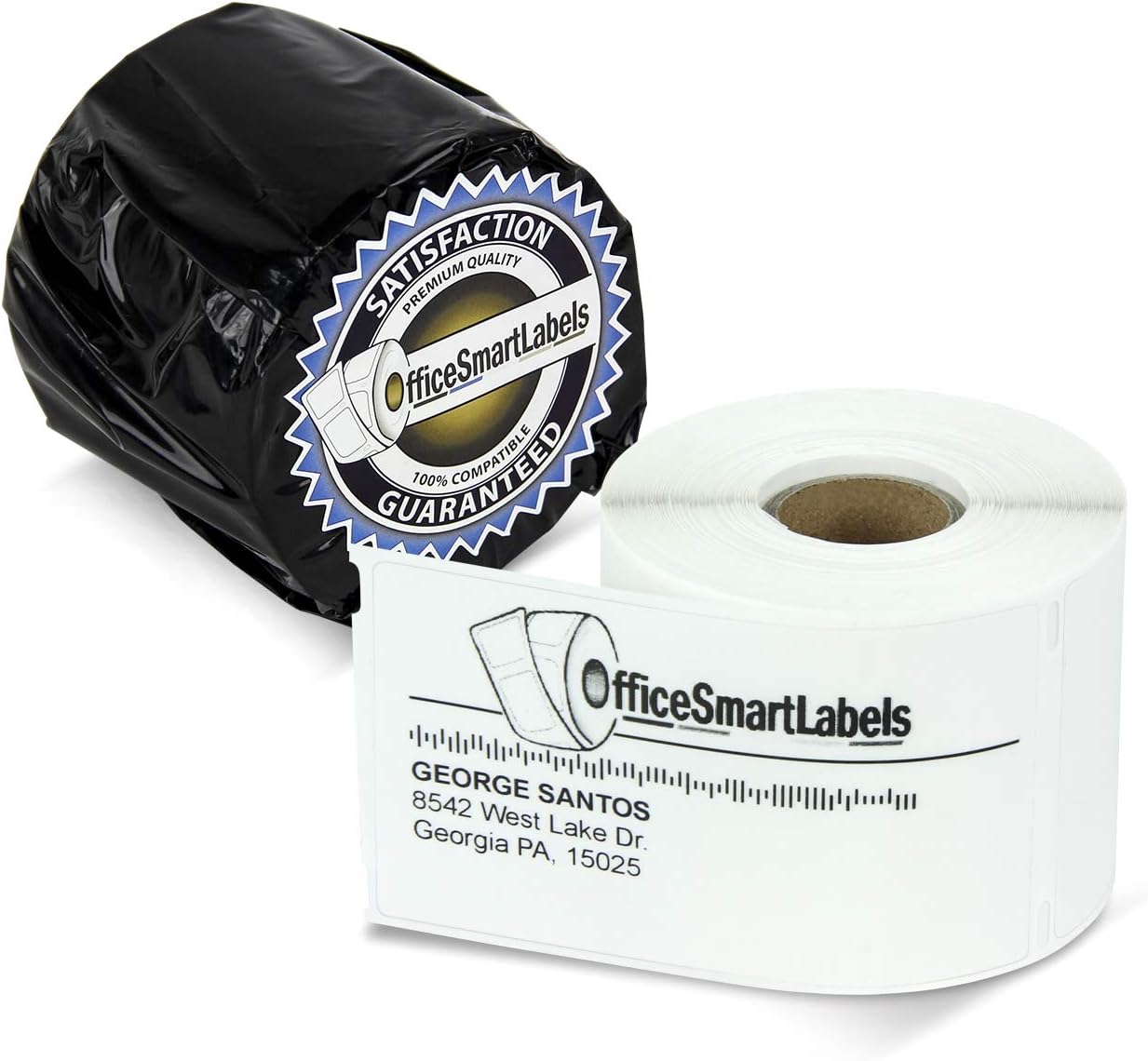 OfficeSmartLabels 2-5/16 x 4 inch Clear Shipping Labels, Compatible with 30269 for Dymo® Thermal Printers (6 Rolls / 300 Labels per Roll)