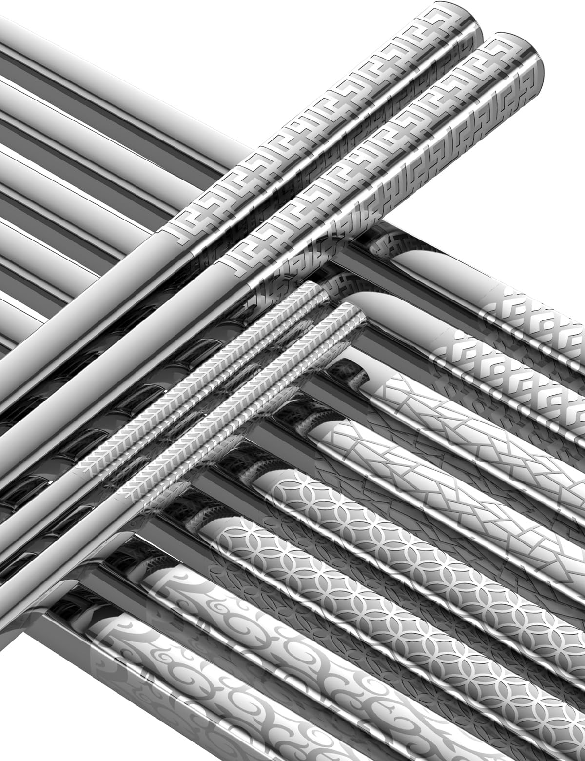 5 pares de palillos de metal reutilizables de estilo moderno