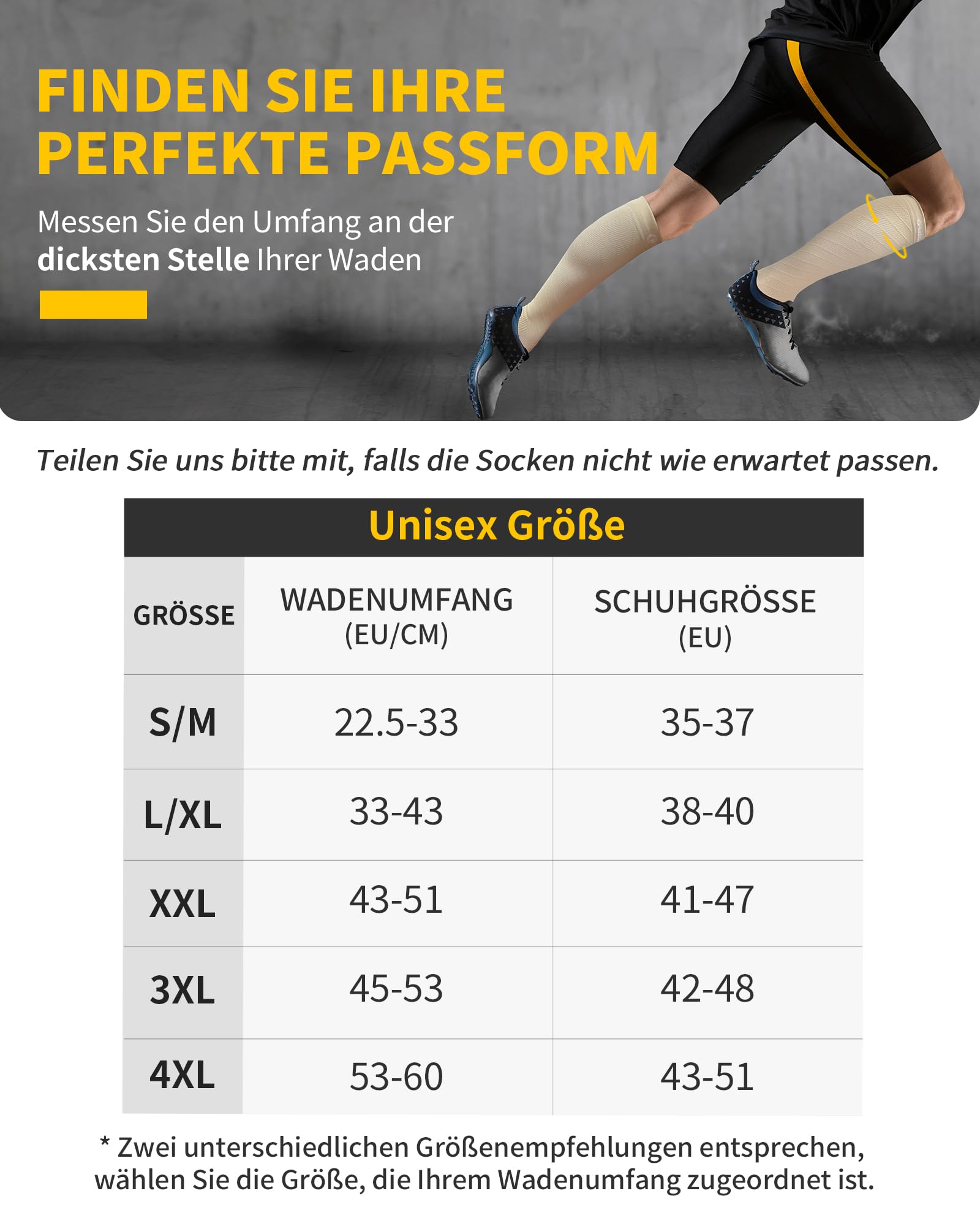 CAMBIVO Kompressionsstrümpfe Damen und Herren 2 Paar, Kompressionssocken Stützstrümpfe für Laufen, Sport, Flug, Reise, Radsport
