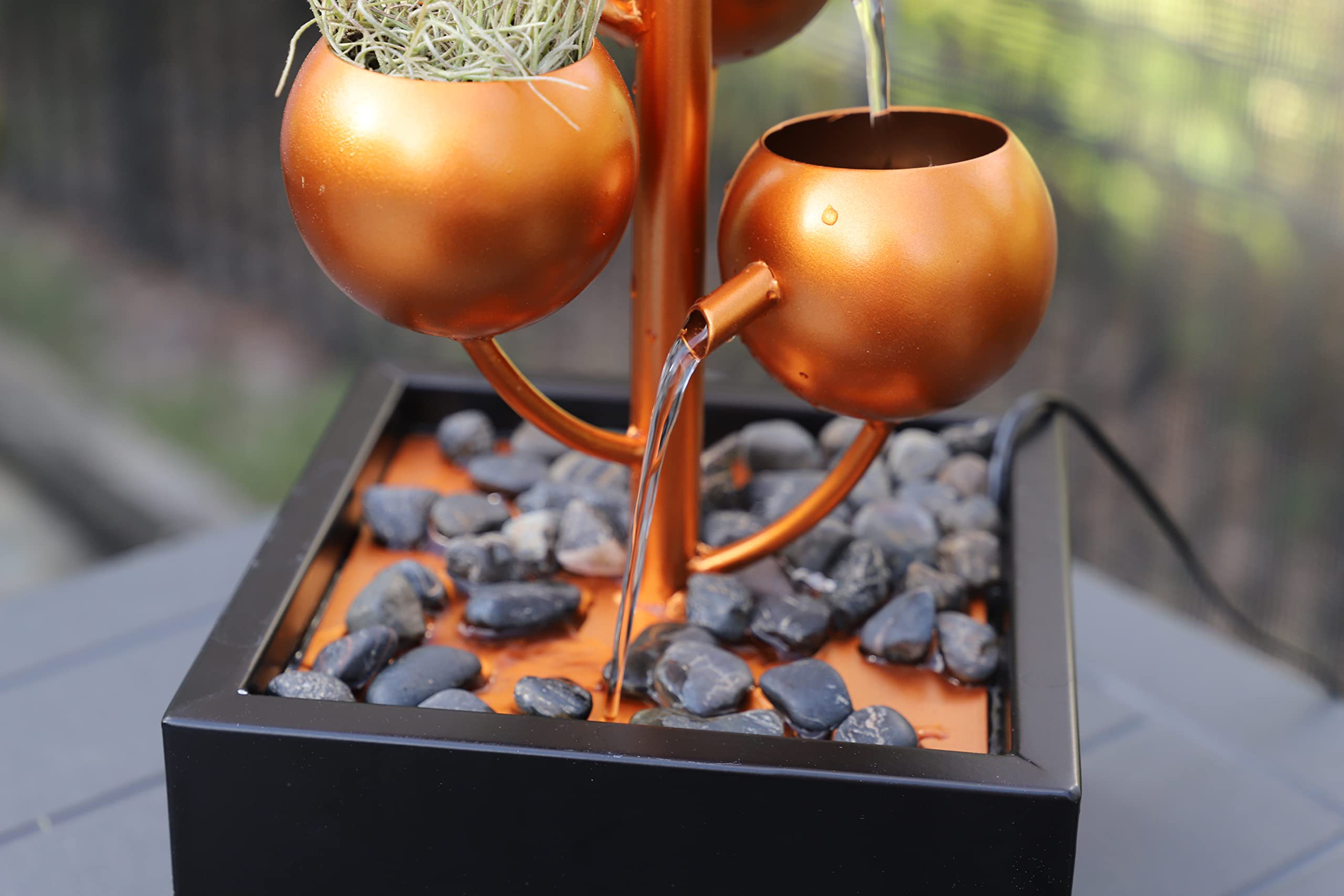 Kenroy Home Hydros Tabletop Fountains, Matte Copper and Black (51112COPBL)