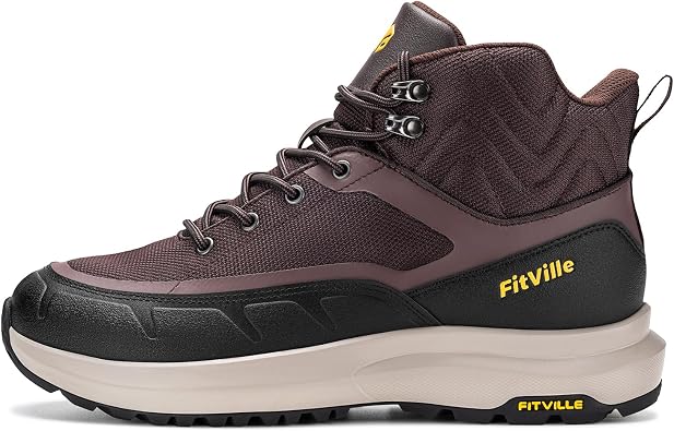 FitVille Men's Extra Wide Hiking Boots Non-Slip Water-Resistant Walking Shoes for Outdoor Camping Trekking