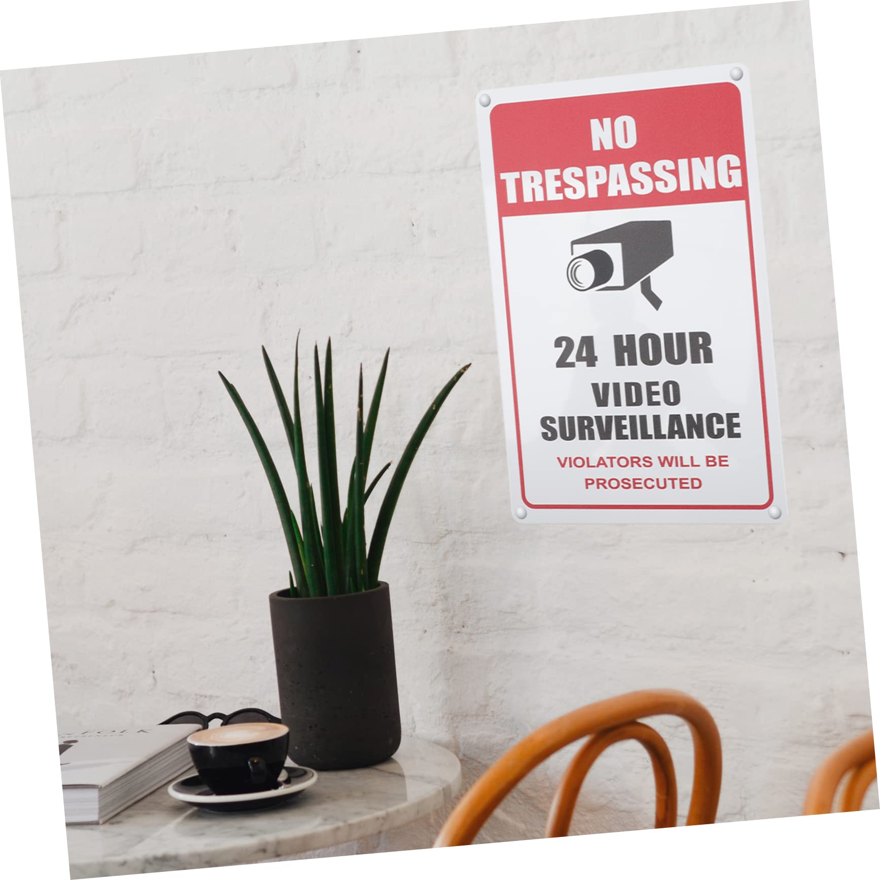 PRETYZOOM 10 Piezas Cartel Metálico de Videovigilancia Señal de Seguridad Clara y Resistente Placa de Advertencia para Tienda Exterior Interior Resistente la Oxidación y Fácil de Instalar
