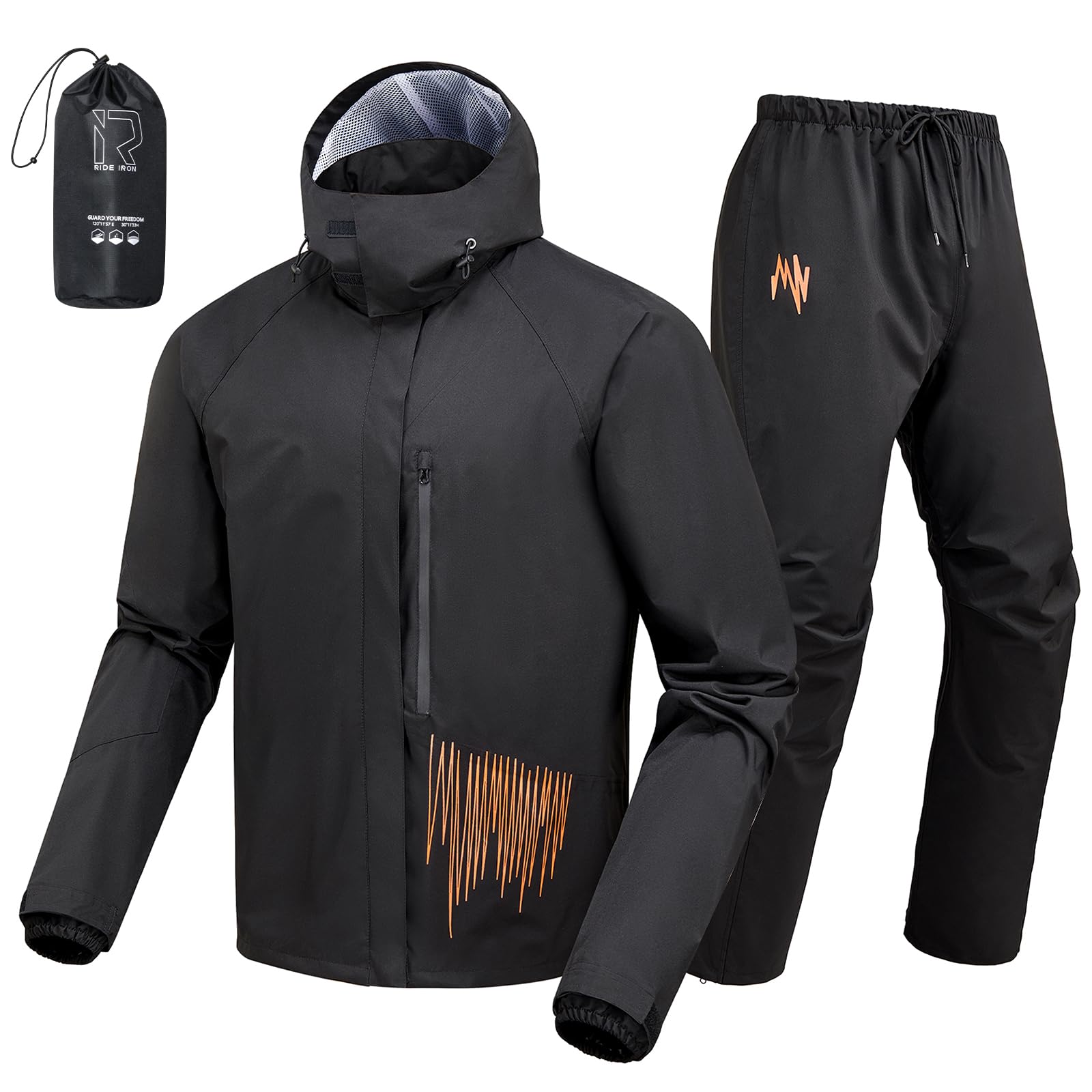 Veste De Pluie Imperméable, Avec Fermeture à Glissière à Double Sens Et Pochette De Rangement