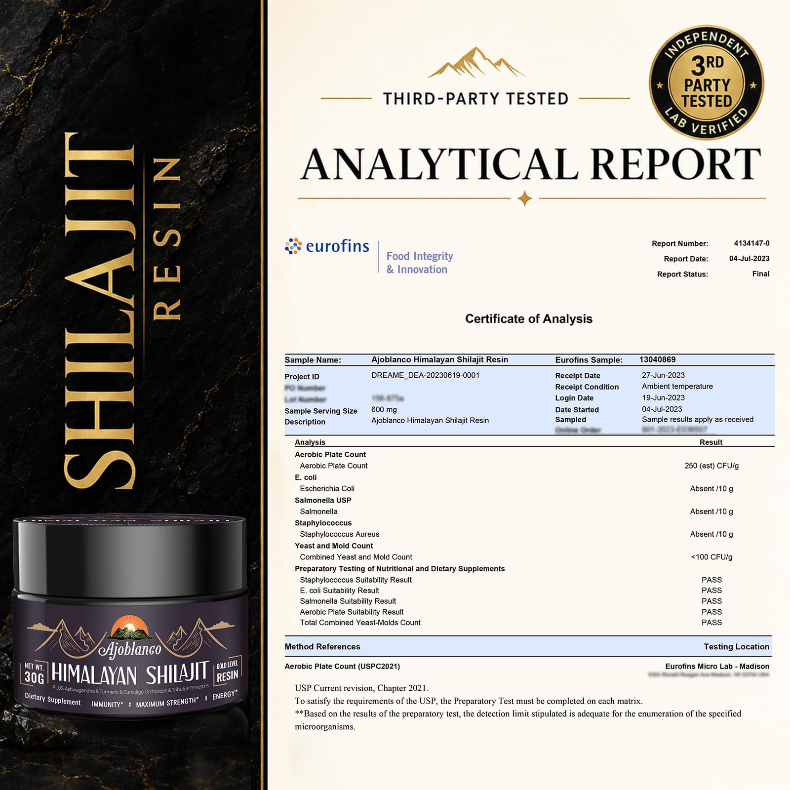 Ajoblanco 600mg Shilajit Pure Himalayan Organic Shilajit Resin - Himalayan Shilajit Resin with Organic Ayurvedic Blend in High Potency for Energy, Strength & Immunity, 30 Grams — Amazon image 7