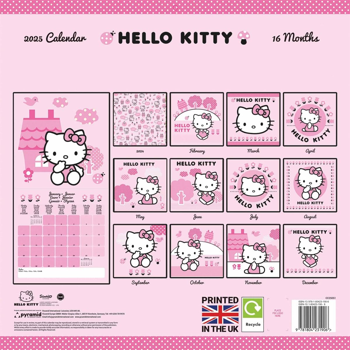 Amazon.com: Pyramid International Hello Kitty 2025 Calendar – Adorable Kitty Art, Premium Collector's Edition, 16-Month Planner, Gift for Hello Kitty Fan : Office Products