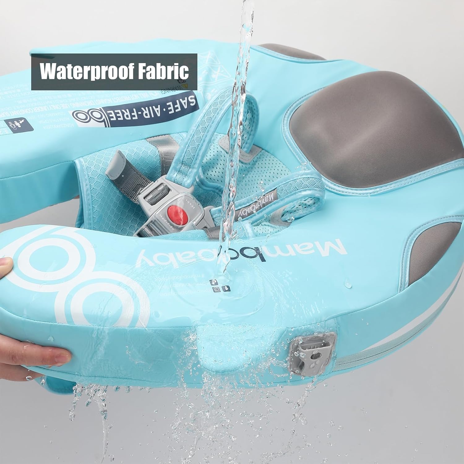 Mambobaby Float Non-Inflatable Baby Pool Float with UPF 50+ Canopy and Tail image 3