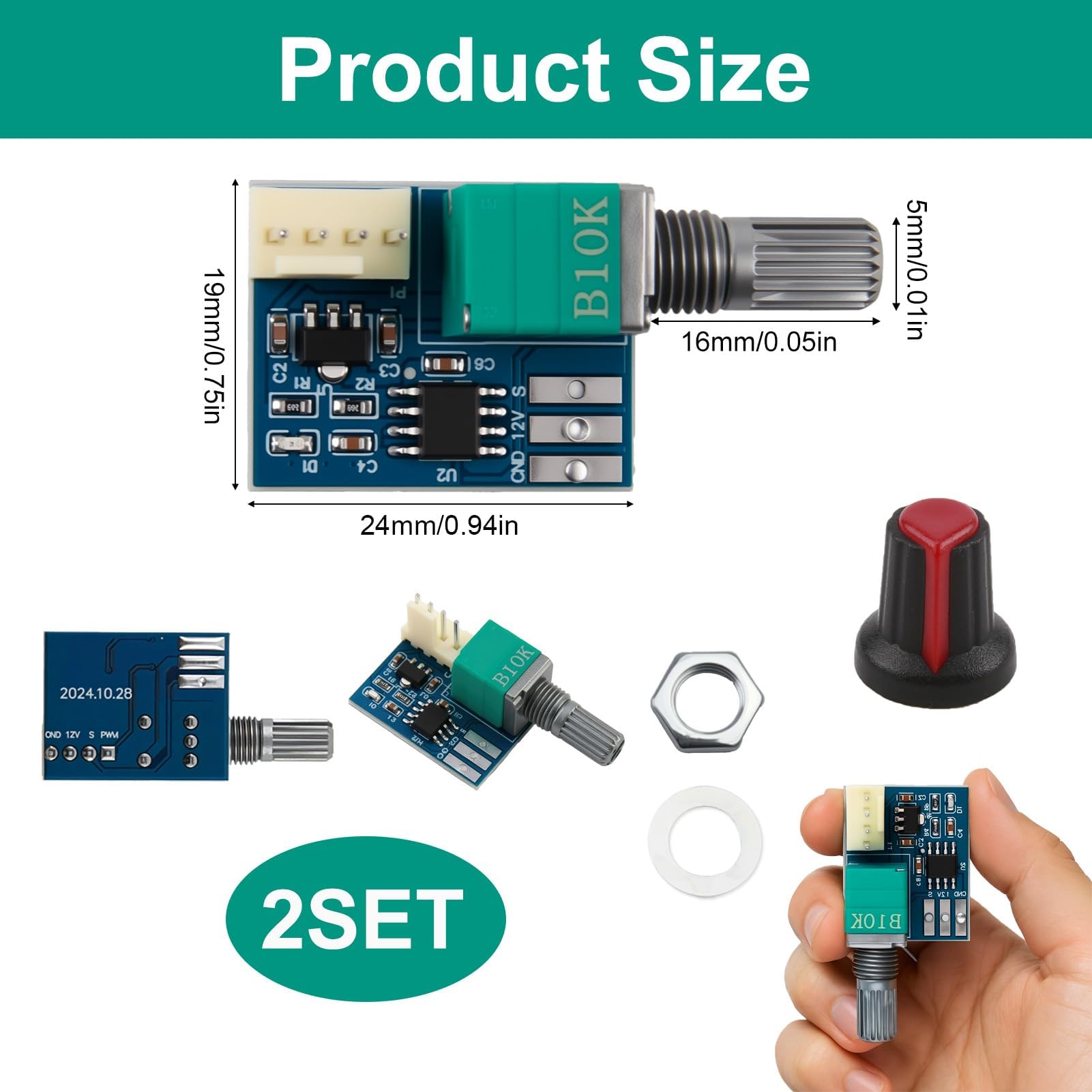 Contrôleur De Vitesse Ventilateur PWM DC 0-12V - Potentiomètre 4 Pin 1 Canal Pour PC Châssis Ordinateur