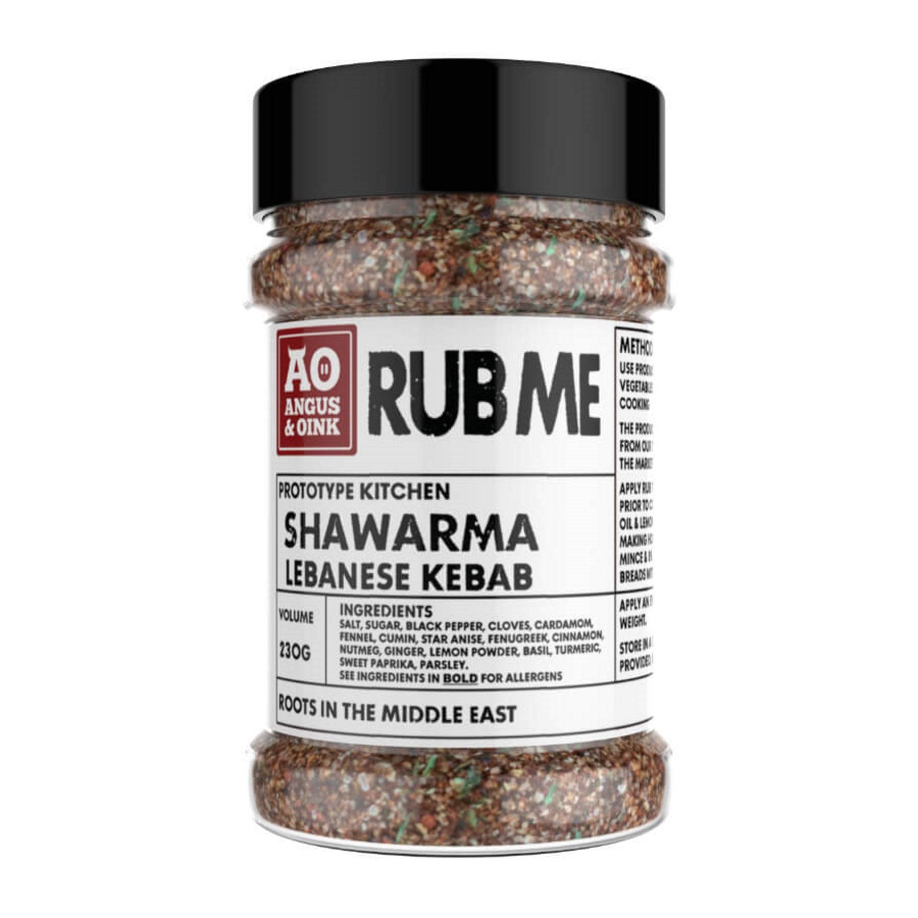 Angus & Oink Rub Me BBQ Seasoning- Shawarma- 230 g