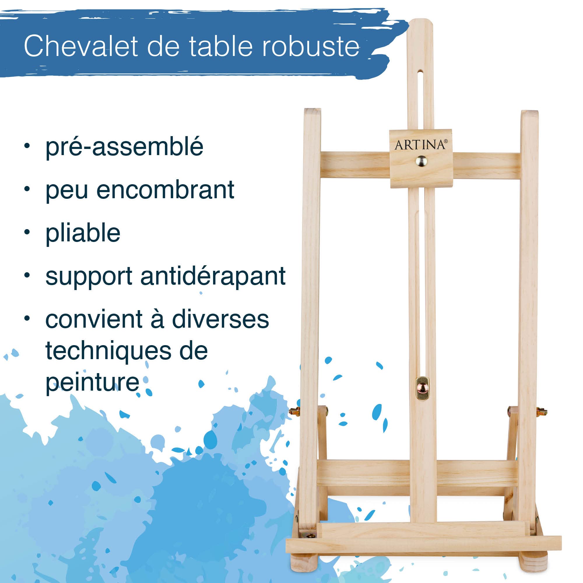 Artina kit peinture acrylique 25 pièces avec chevalet bois FSC® enfant Noël