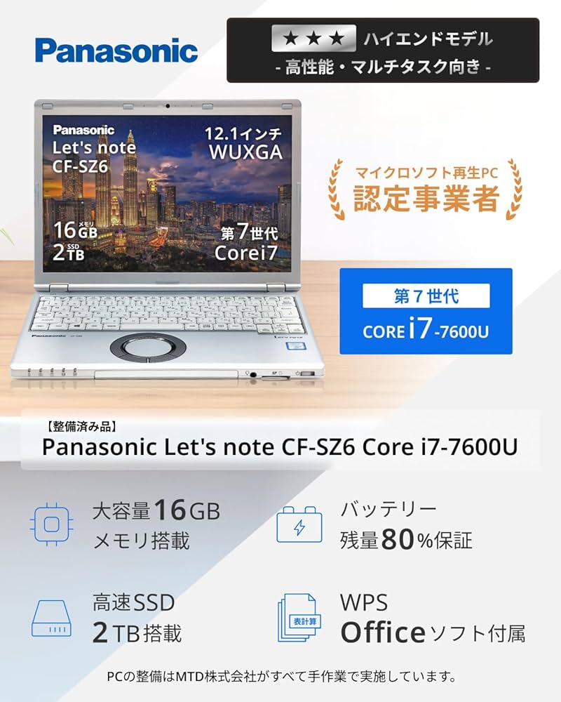 Amazon.co.jp: 【爆速メモリ16GB】 レッツノート 中古 win11pro