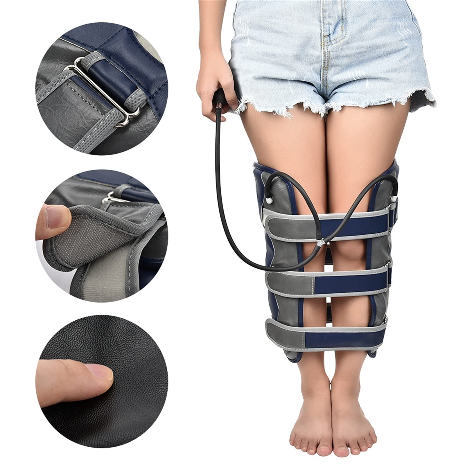 Soporte de Alineación para Piernas 3 en 1 Ajustable para Adultos y Adolescentes – Corrector Postural de Compresión para Muslos, Rodillas y Pantorrillas, Uso Día y Noche