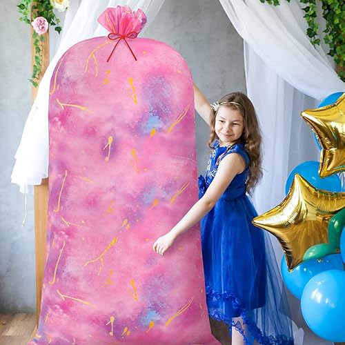 Miniatura 6 de 2 bolsas de regalo jumbo de 70 pulgadas, bolsas de regalo de plástico de gran tamaño con teñido anudado, bolsa de regalo extra grande con cuerdas