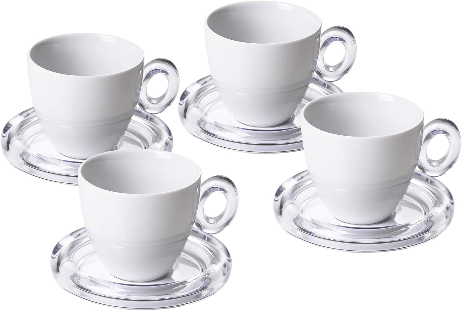 Set 2 Tazze Da Cappuccino OMADA Design - In Plastica Infrangibile Con Piattini, Made In Italy - Foto 8