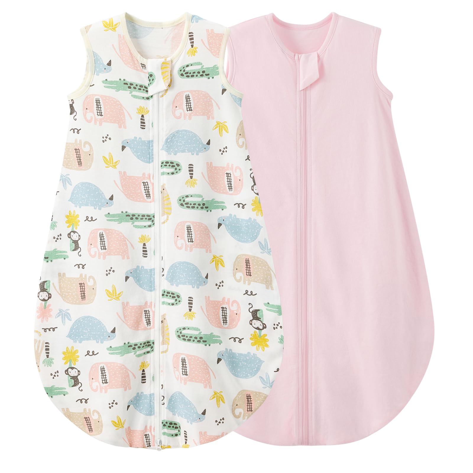 LULUMONKEYBaby Summer Sleeping Bag Pack, TOG Cotton Newborn Sleep  Sack Wearable Blanket for 18-36 Months Toddler Baby