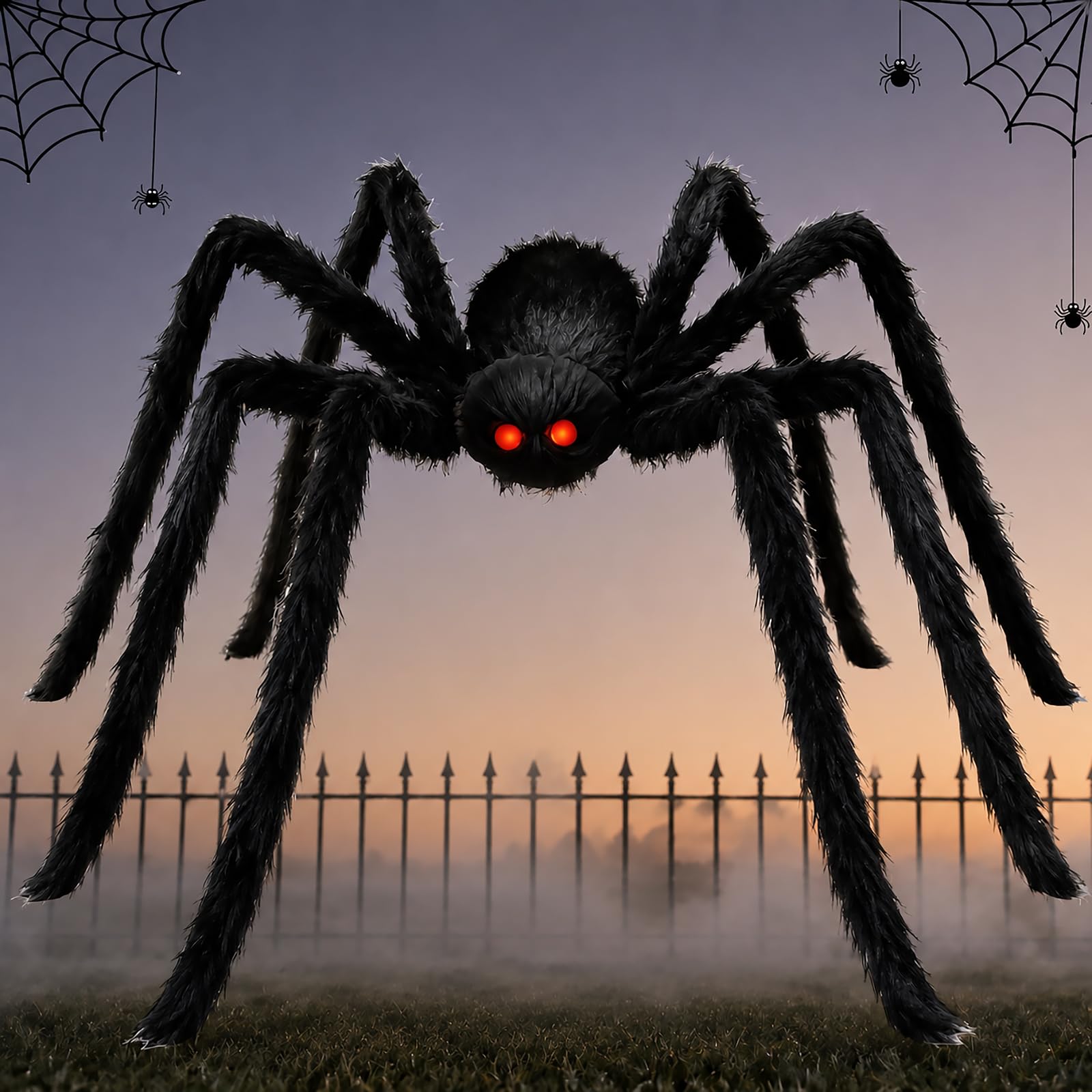Kinhzrude Giant Halloween Spider Decoration 200cm