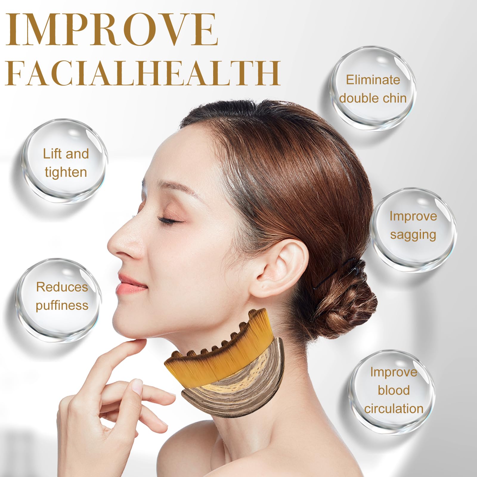 2 PCS Lymphatic Contour Face Brush, Dry Lymphatic Brush, Lymphatic Drainage Massager for Face, Ergonomically Designed to Fit The Skin Precisely and Relieve Fatigue