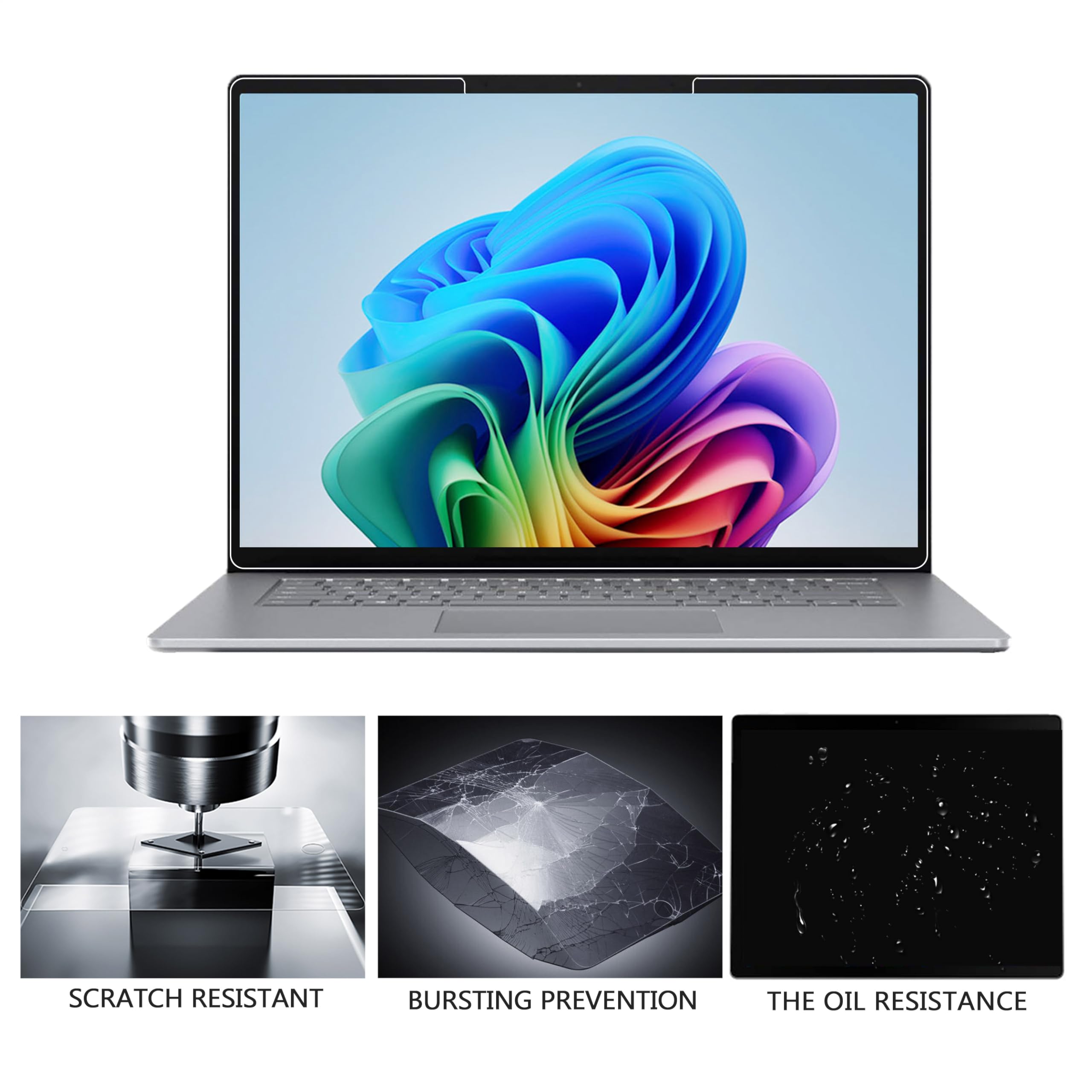 Adeway Pellicola protettiva Surface Laptop 13" (2025), vetro temperato ultra-sottile, alta sensibilità al tocco, anti-graffio, facile da installare, compatibile con custodie, confezione da 2.