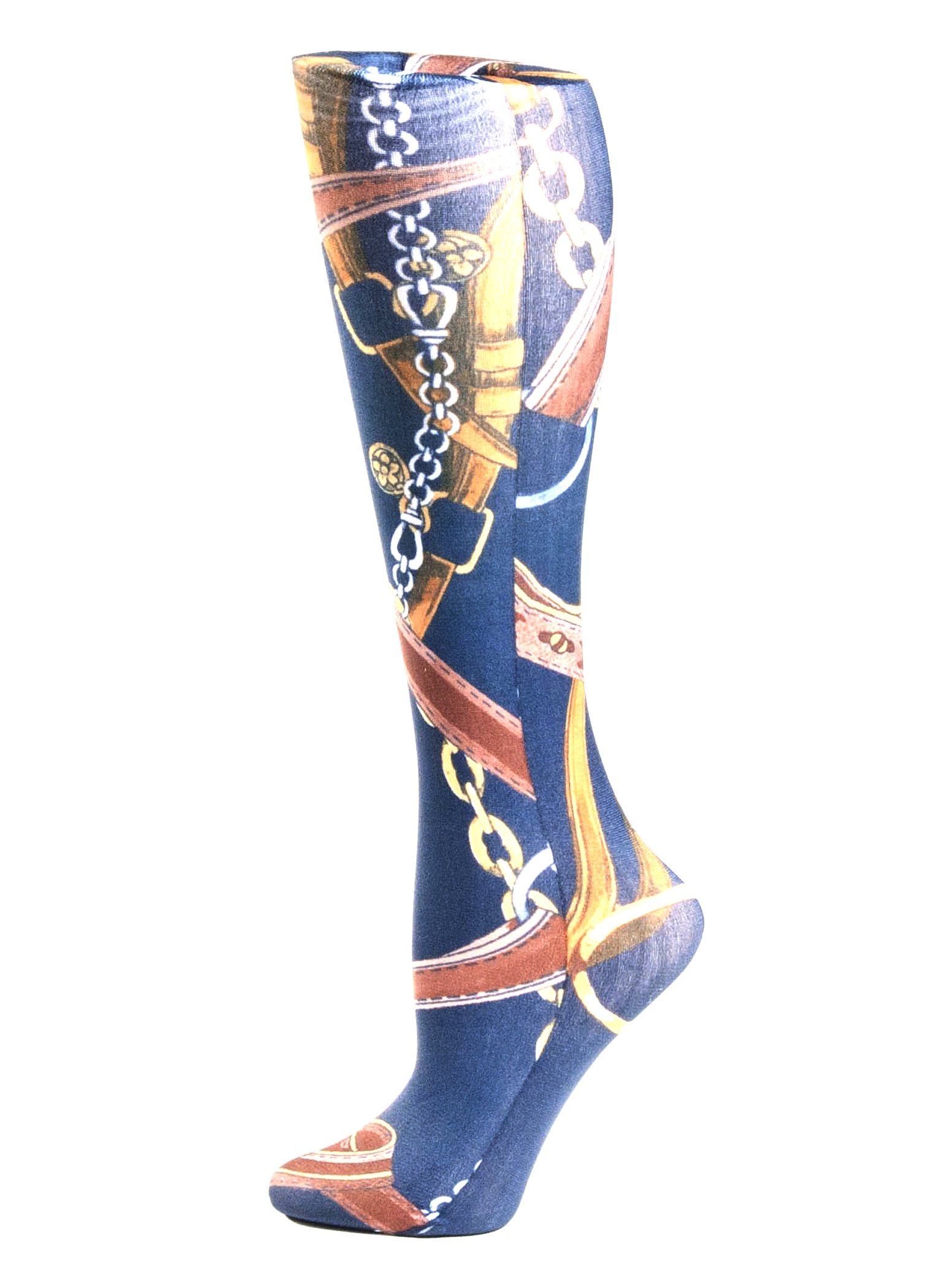 Celeste Stein Therapeutic Compression Socks, Black Saddle Up, 8-15 mmHg, Mild, 0.6 Ounce