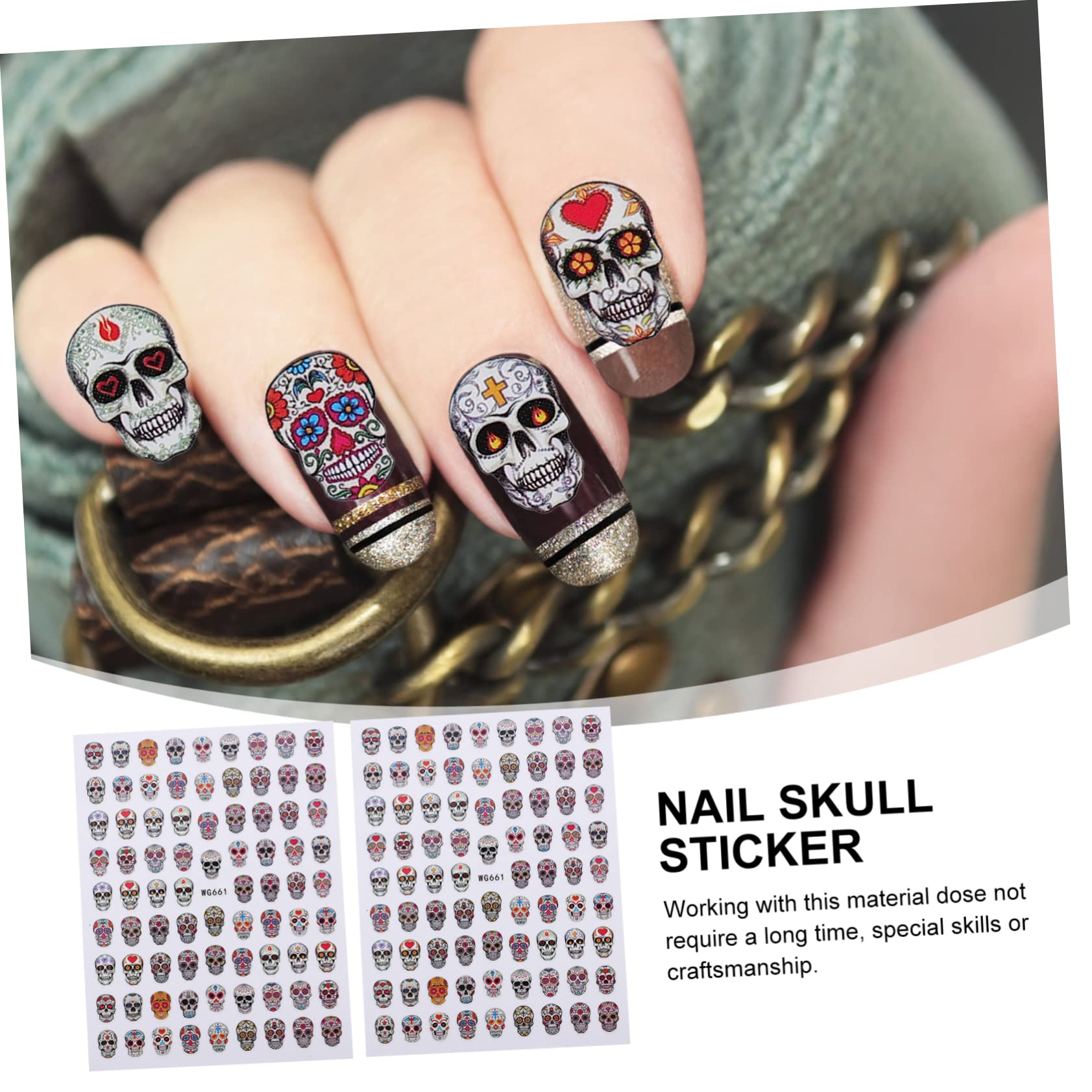 Ipetboom 80fogli Adesivi Per Unghie Halloween Stickers Decorativi Per Nail Facili Applicare Per Manicure Professionali