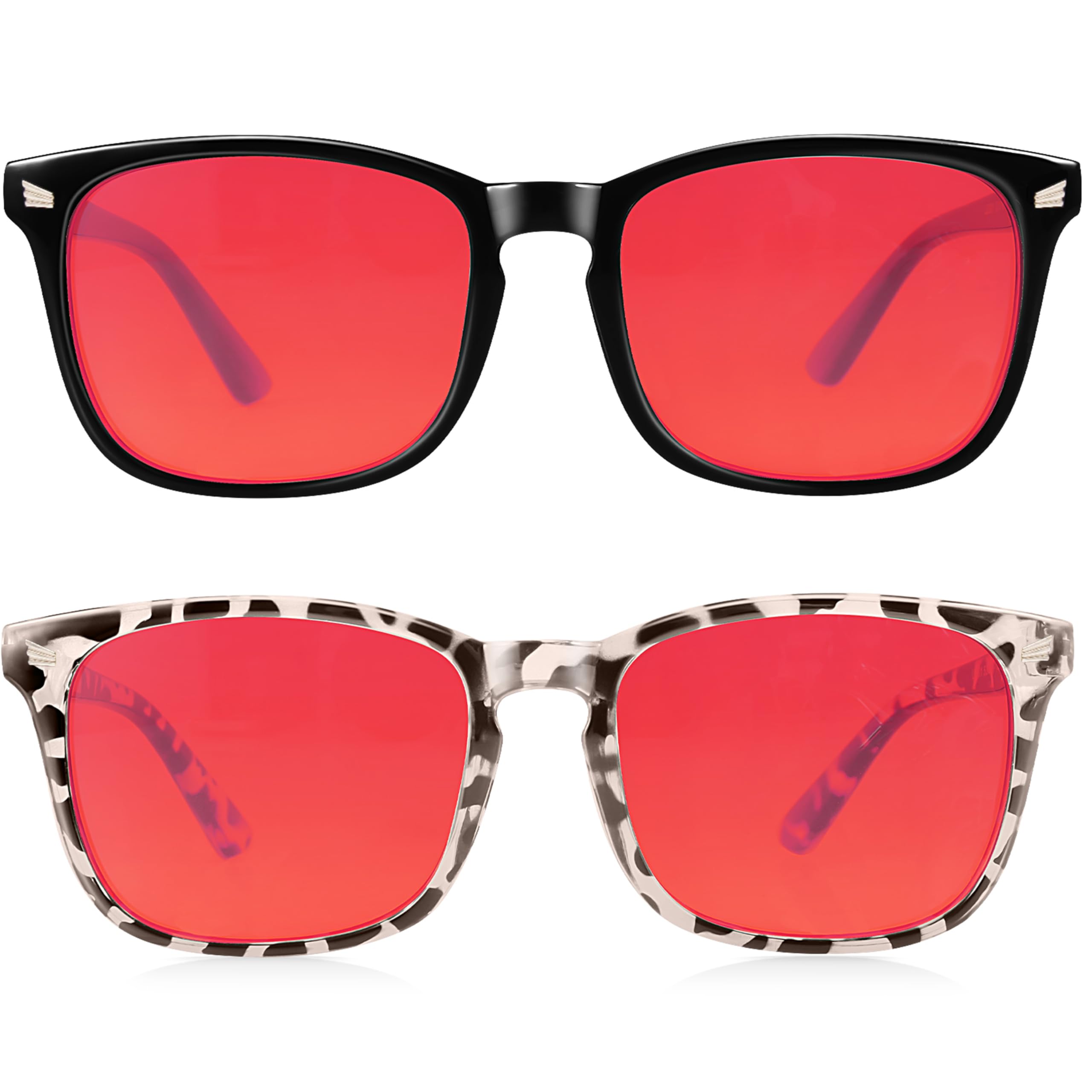 2 Packs Professional Sleep Glasses with 99 9 Blue Light Blocking Dual AR Coatings Red Lens Computer Gaming