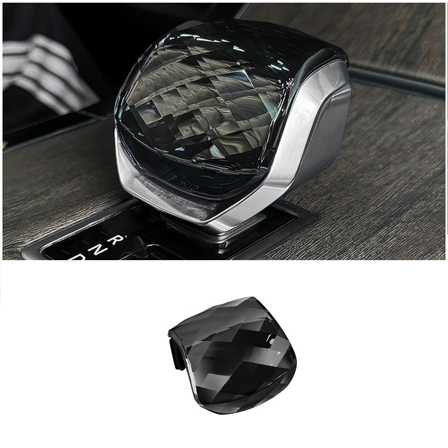 Egreat Crystal Gear Shift Knob Cover Trim Compatible with Land Rover Range Rover Sport/Vogue 2023-2025，Discovery 5/VELAR 2021-2025 Interior Accessories (Black)
