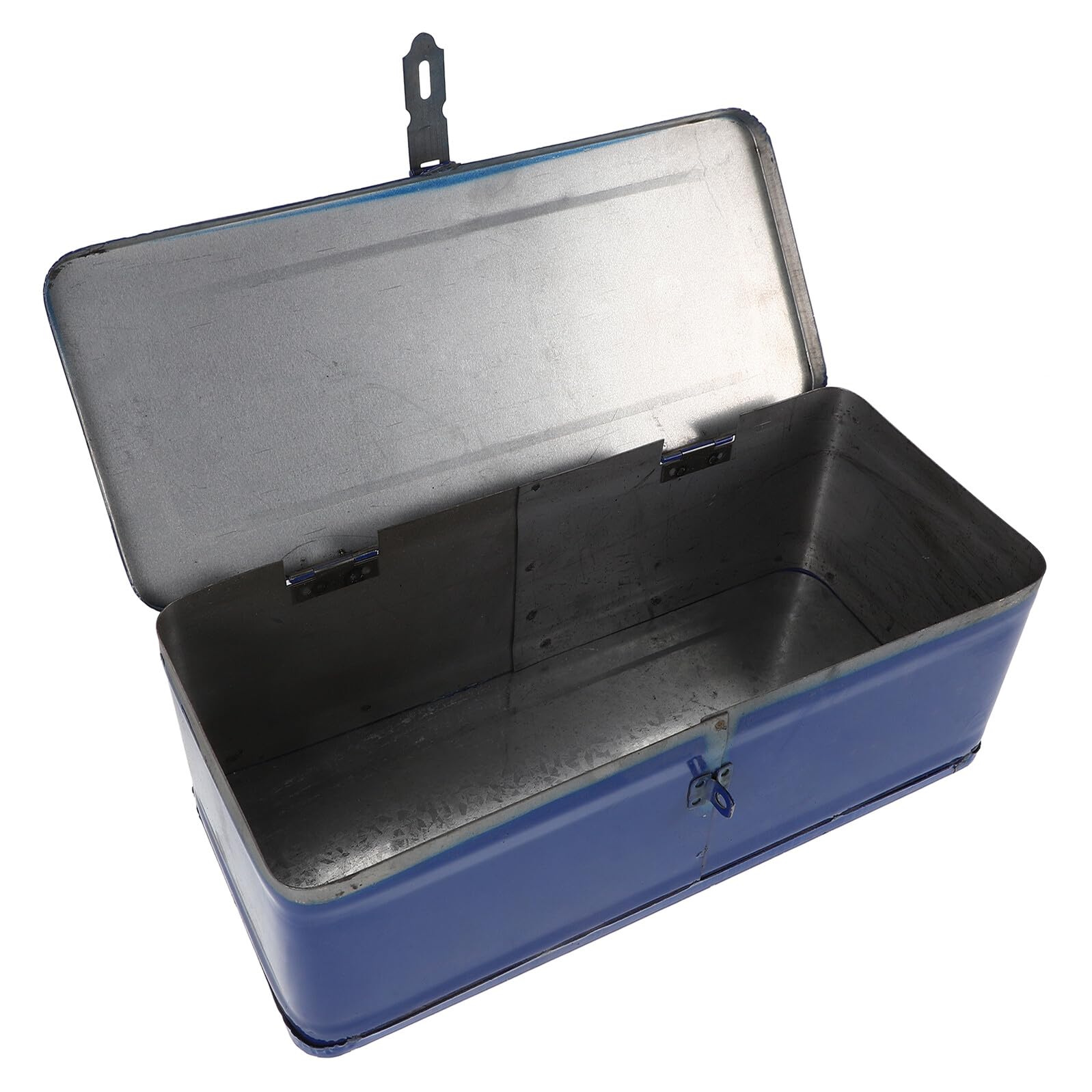 Cassetta degli Attrezzi in Ferro Blu Grande Capacità e Protezione Robusta, Organizer Portatile per Uso Domestico e Trasporto Facile