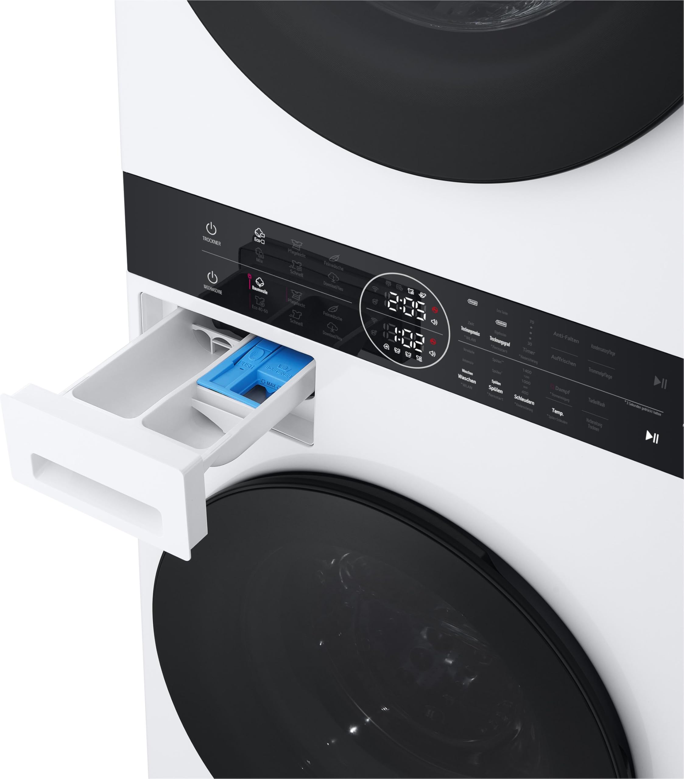 LG WT1210WWF WashTower, Waschmaschine (12 kg, EEK A-10%) und Trockner (10 kg, EEK C) mit One-Touch-Display, TurboWash 360°, AI DD, Dual Inverter Wärmepumpe, Weiß