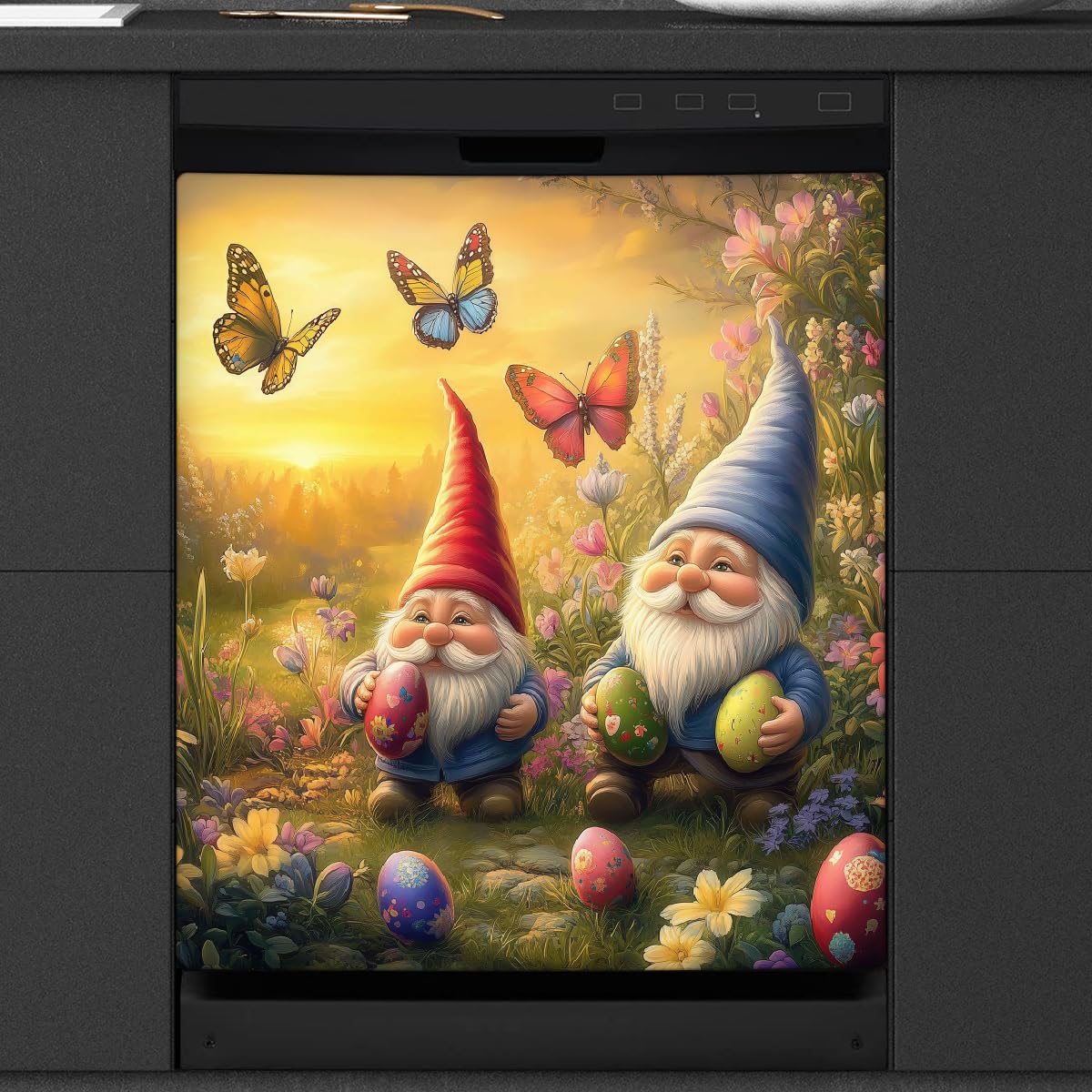 Panel frontal magnético para lavavajillas con mariposas de primavera 8