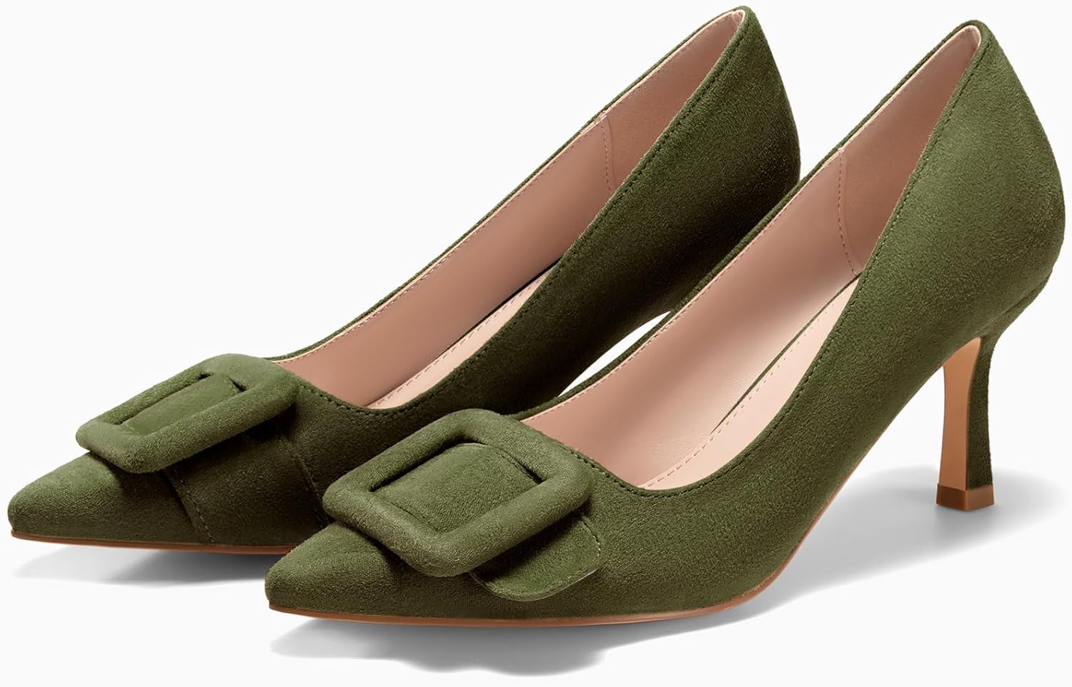 Coutgo Women's Closed Pointed Toe Pumps Stiletto High Heels Wedding Party Dress Shoes - Image 5