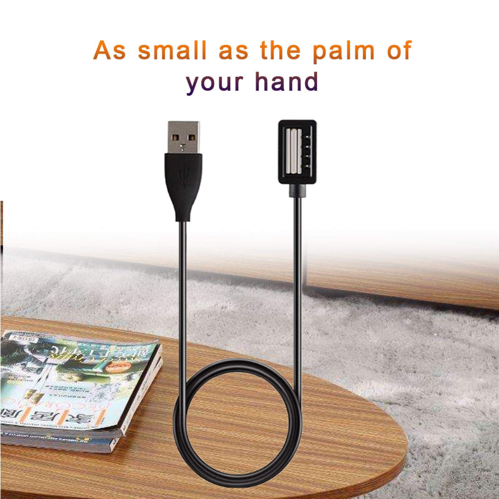 Szybka ładowarka 9 Baro do smartwatcha, kabel USB z dolnym gniazdem, czarna