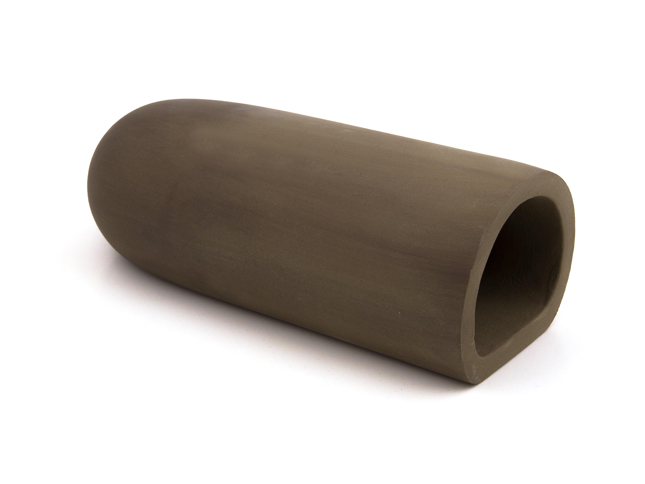 Ceramics XL D- shape ceramic breeding hiding fish cave for Pleco, Catfish, Cichlid aquarium decoration (Bronze)