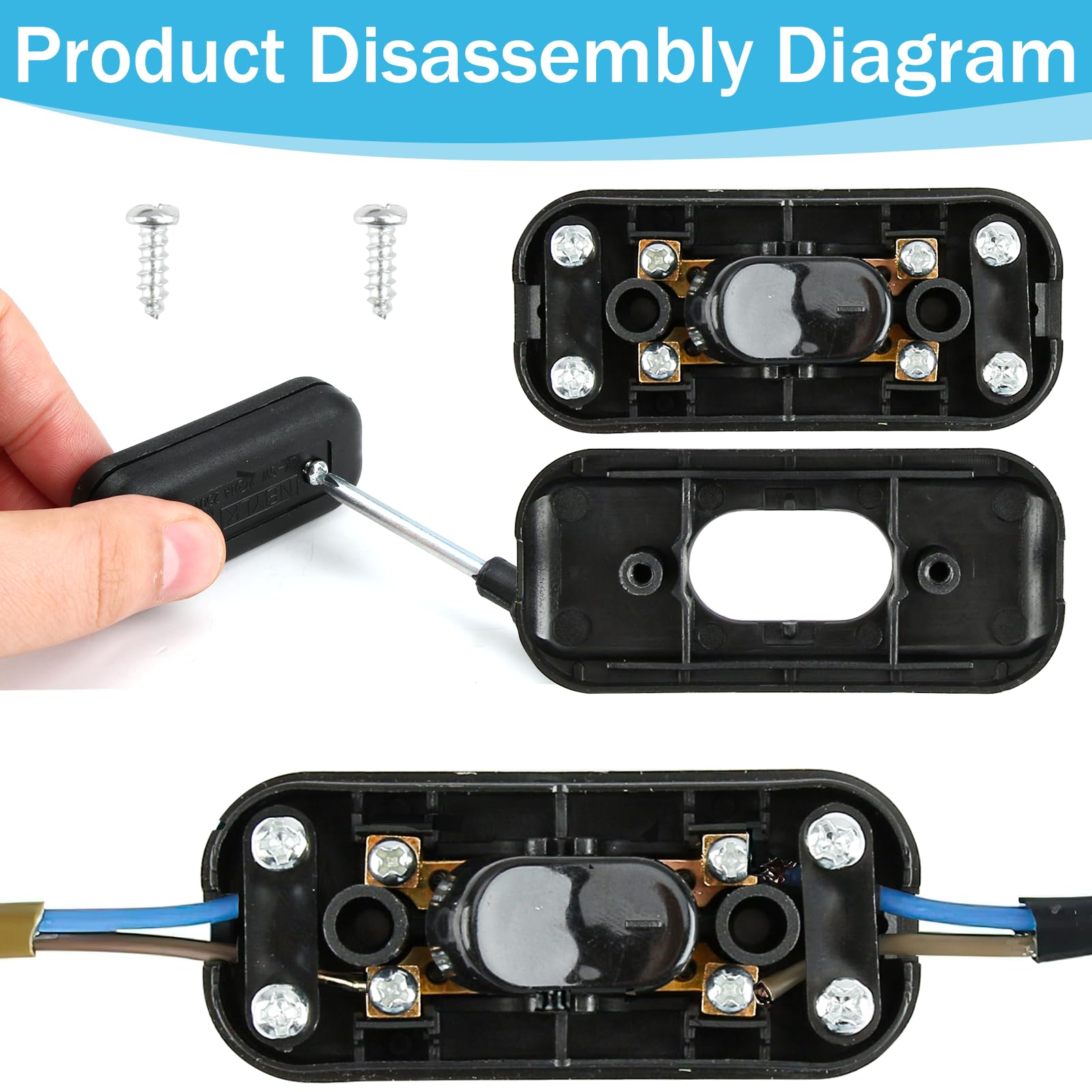 INTERRUPTEUR LAMPE DE Chevet Bronze A Bascule Coupure Bipolaire EUR 3