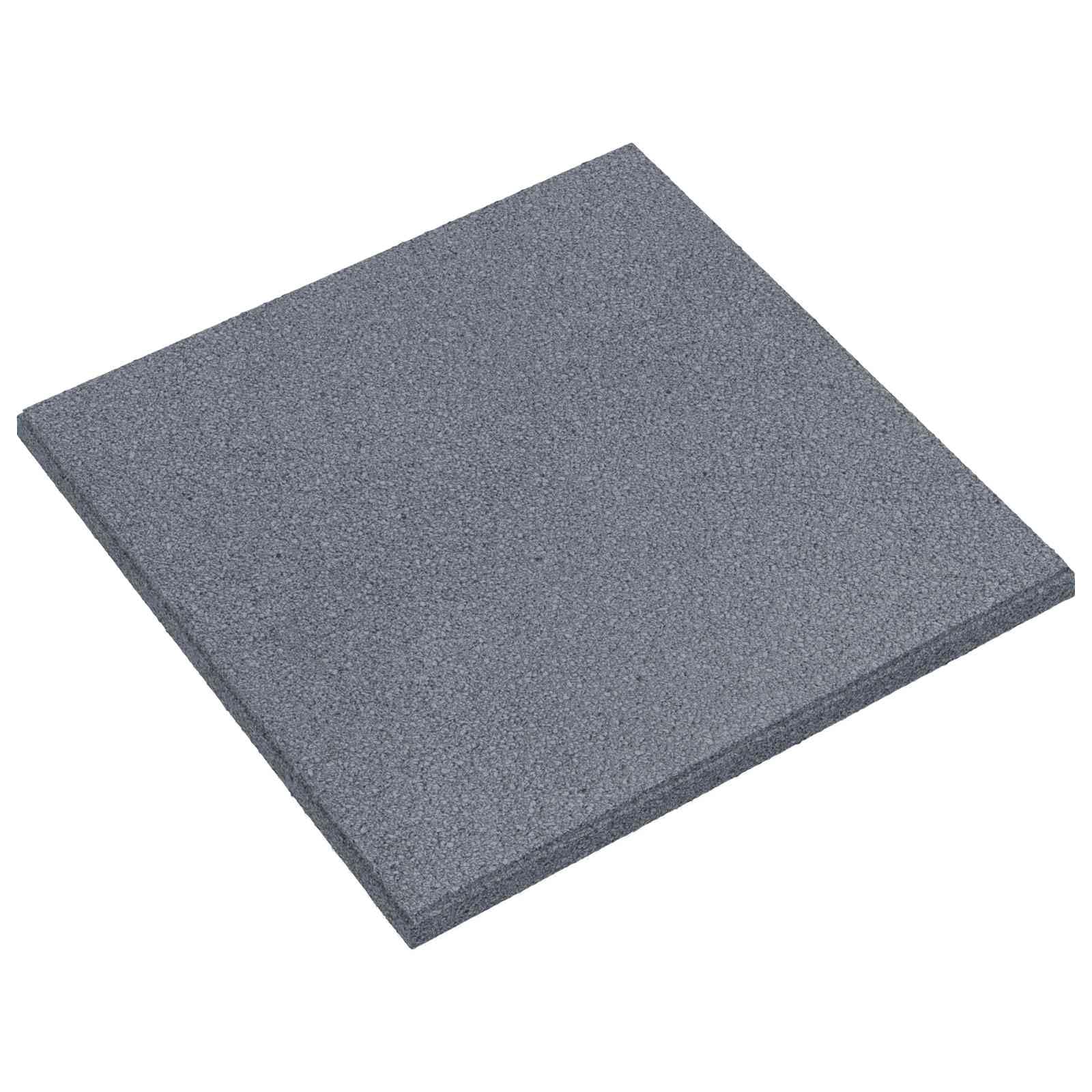 Baldosas de protección contra caídas, 24 unidades, color gris, 50 x 50 cm, placas de goma de 3 cm de grosor, amortiguadoras para zonas de juego y jardines, placas de protección contra caídas