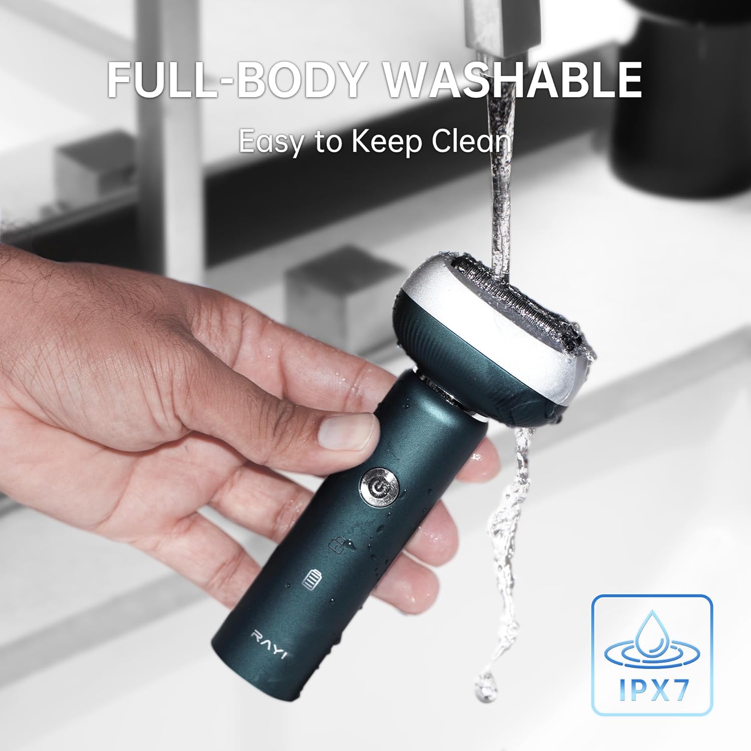 Electric Shaver for Men with Floating Arc 3-Blade, 9000 RPM, Magnetic Head, 1 Hour Fast Type-C Charging can Last for 60 Days, IPX7 Waterproof, Skin-Friendly Blade for Smooth Shaving, Green - Image 8